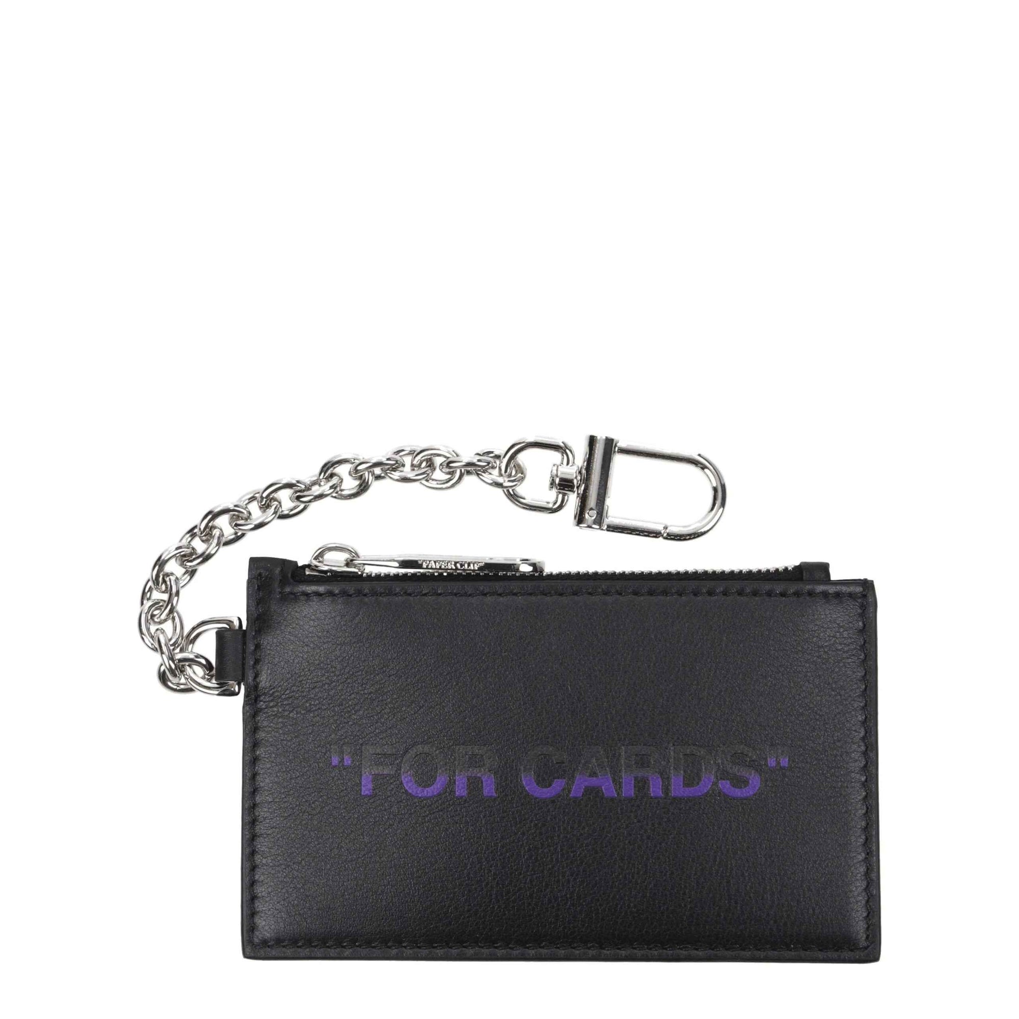 Off-White Black Leather Wallets