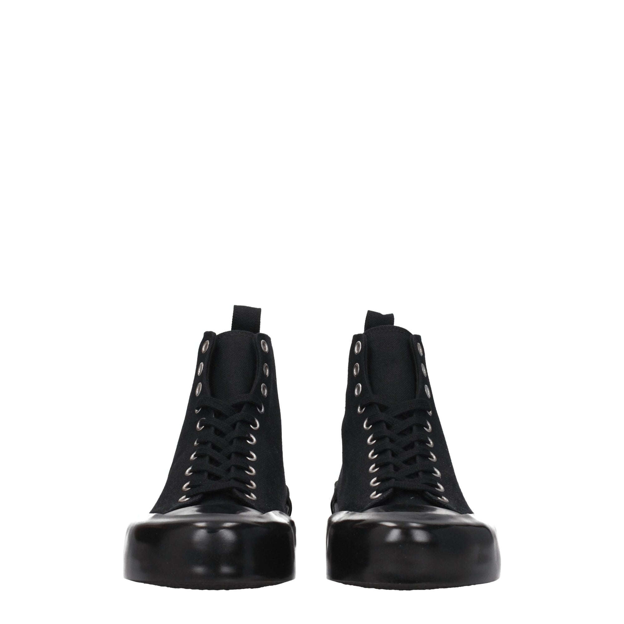 Jil Sander Black Fabric High Top Sneakers