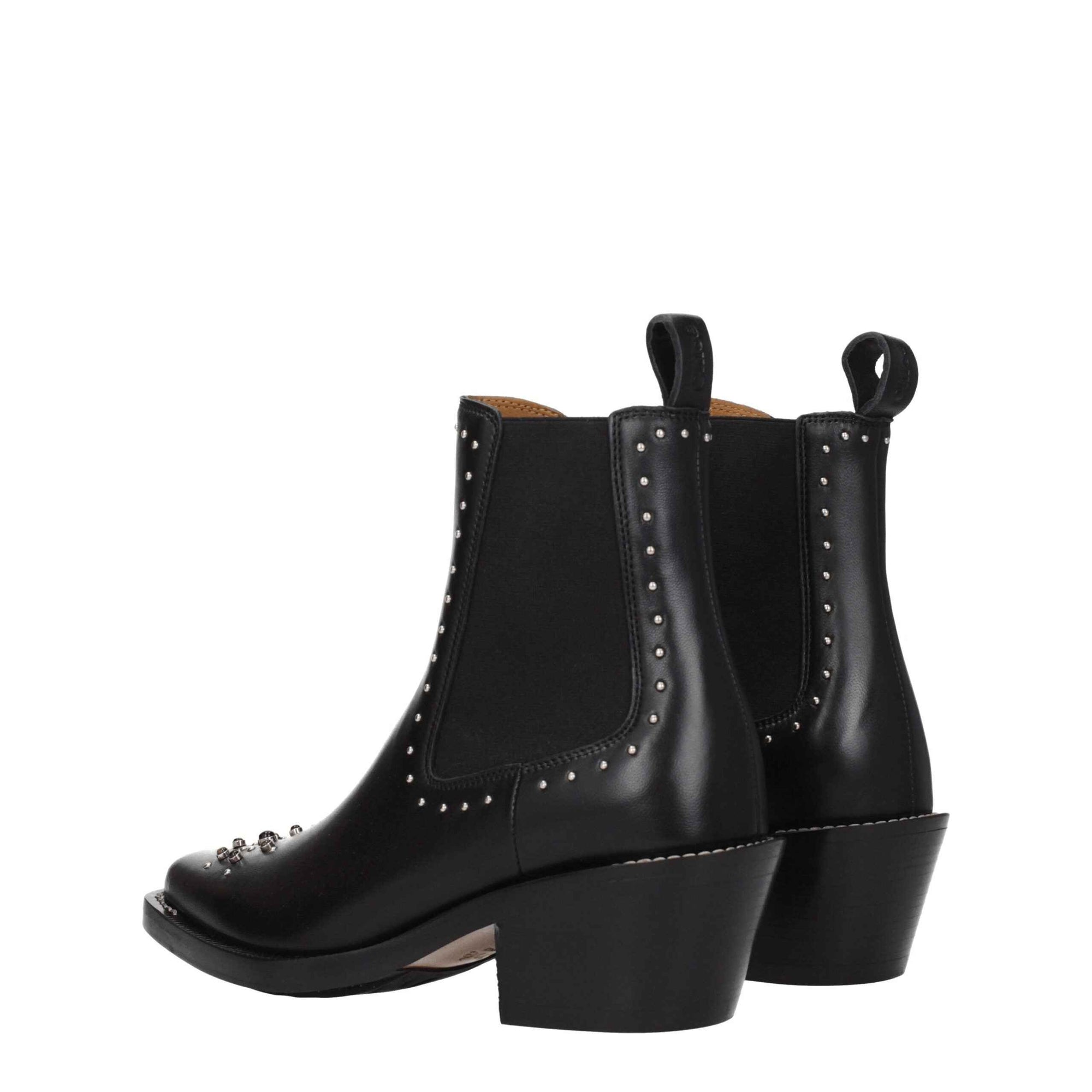 Chloé Black Leather Ankle Boots