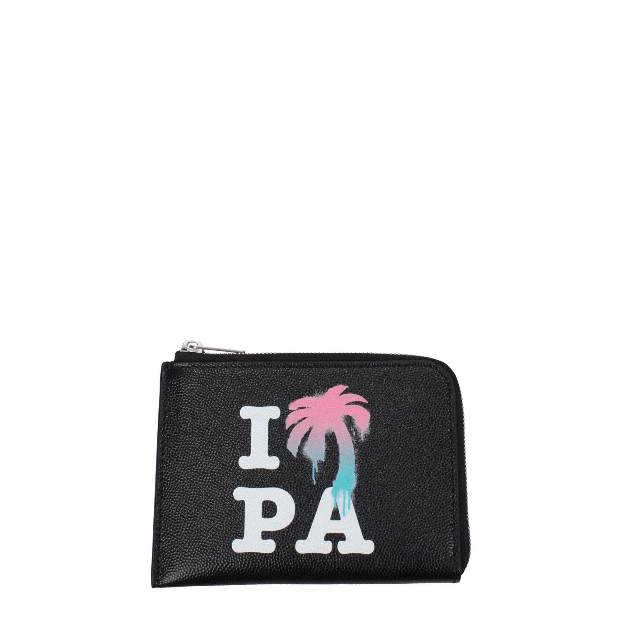 Palm Angels Black Leather Cardholders