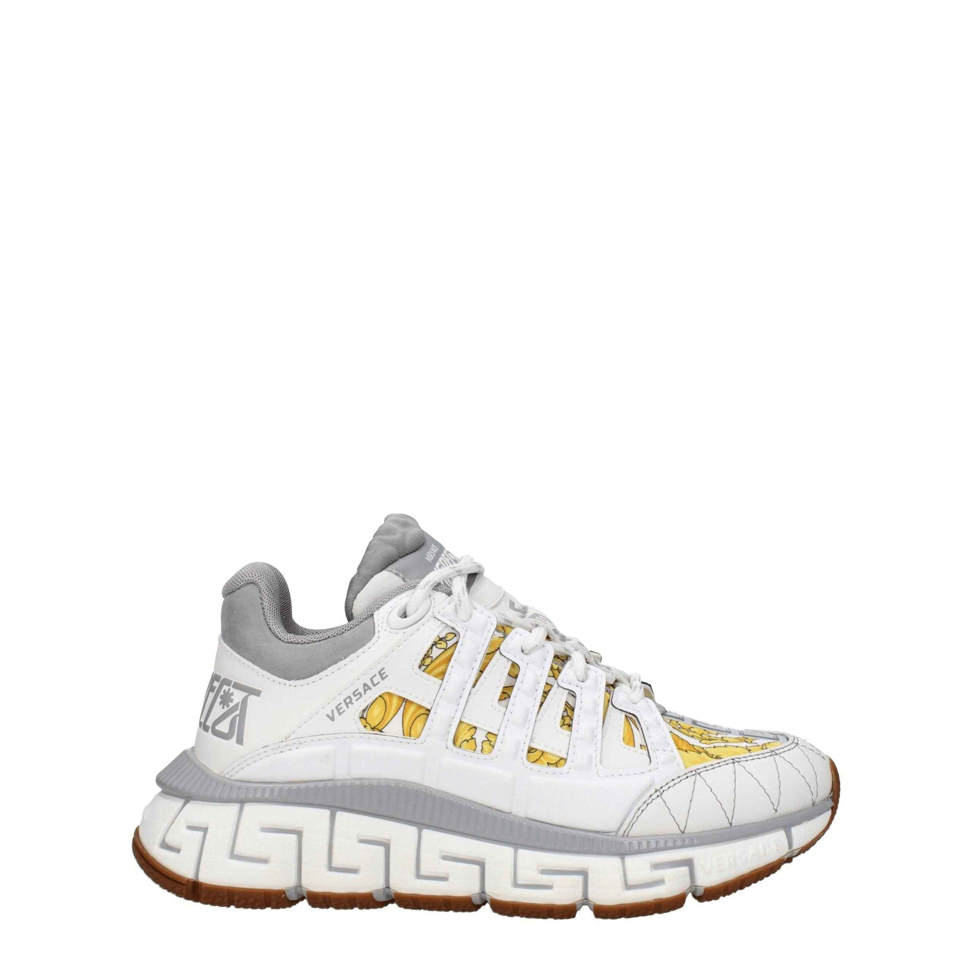 Versace White Fabric Athletic Sneakers