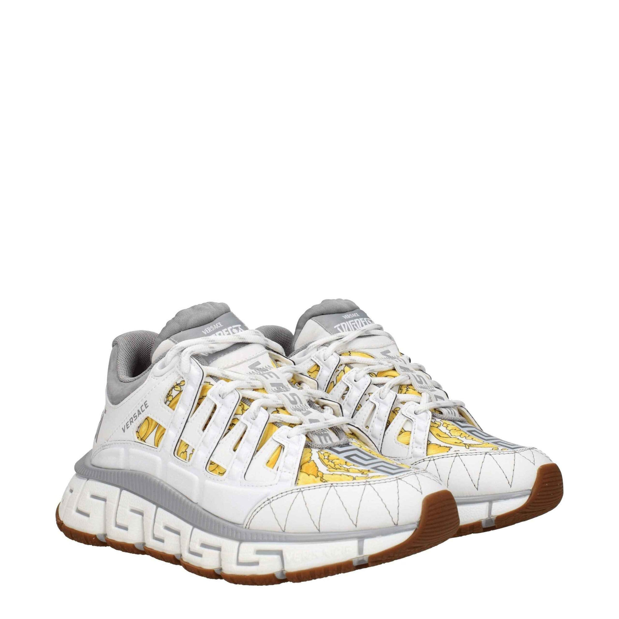 Versace White Fabric Athletic Sneakers