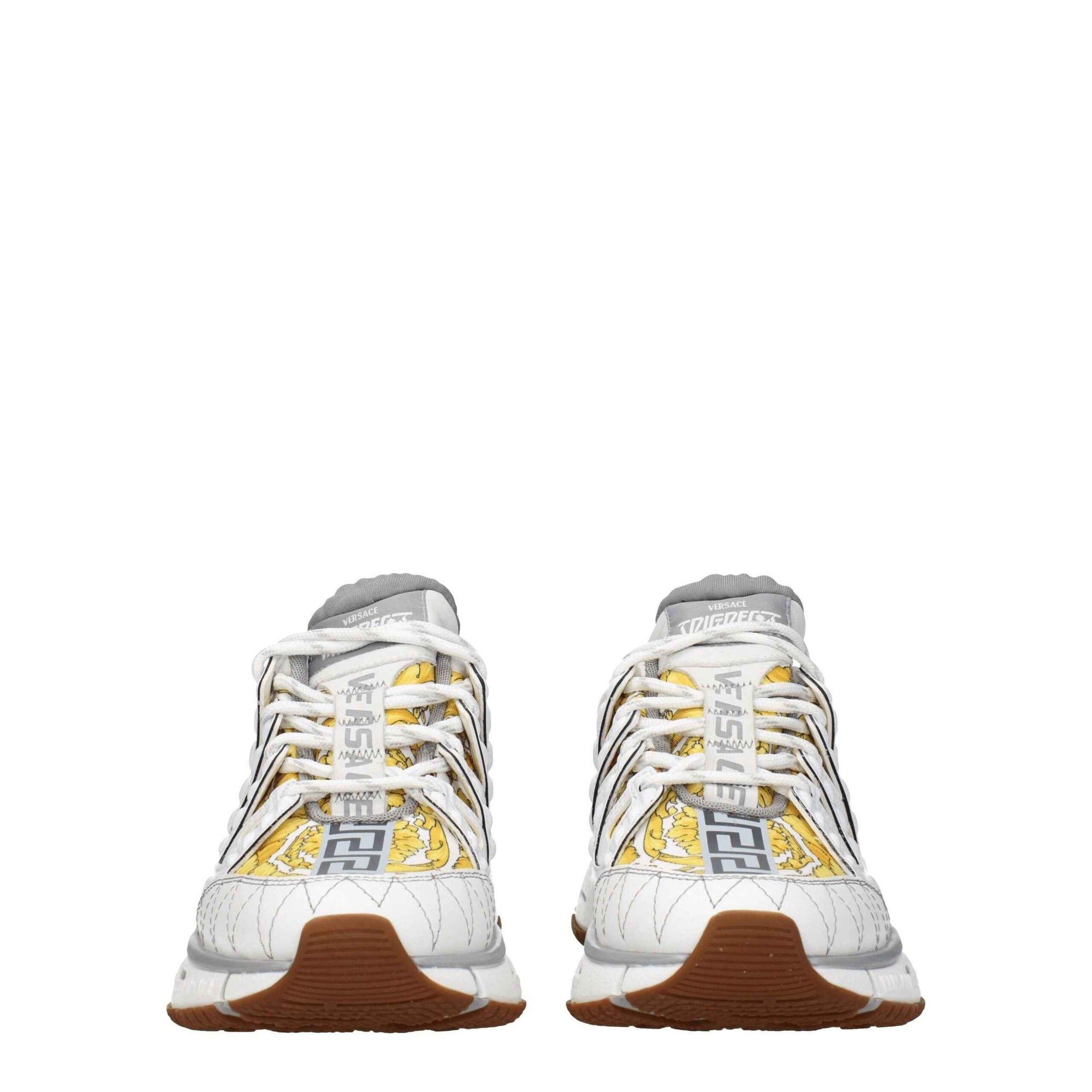 Versace White Fabric Athletic Sneakers