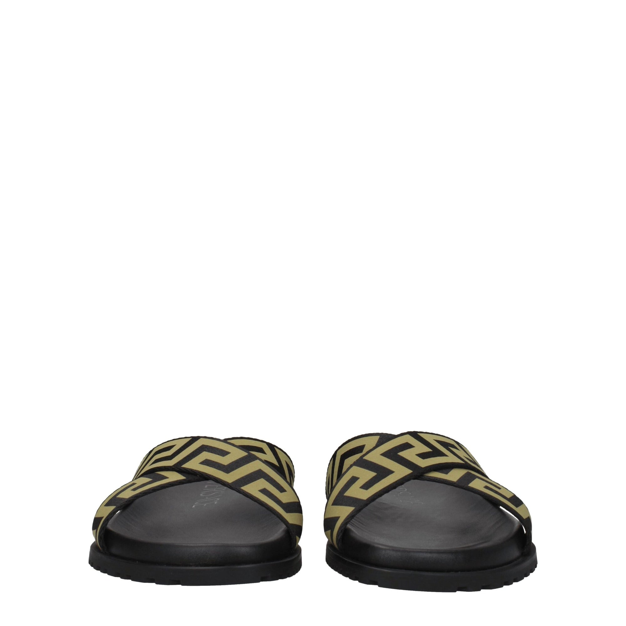 Versace Black Fabric Slippers
