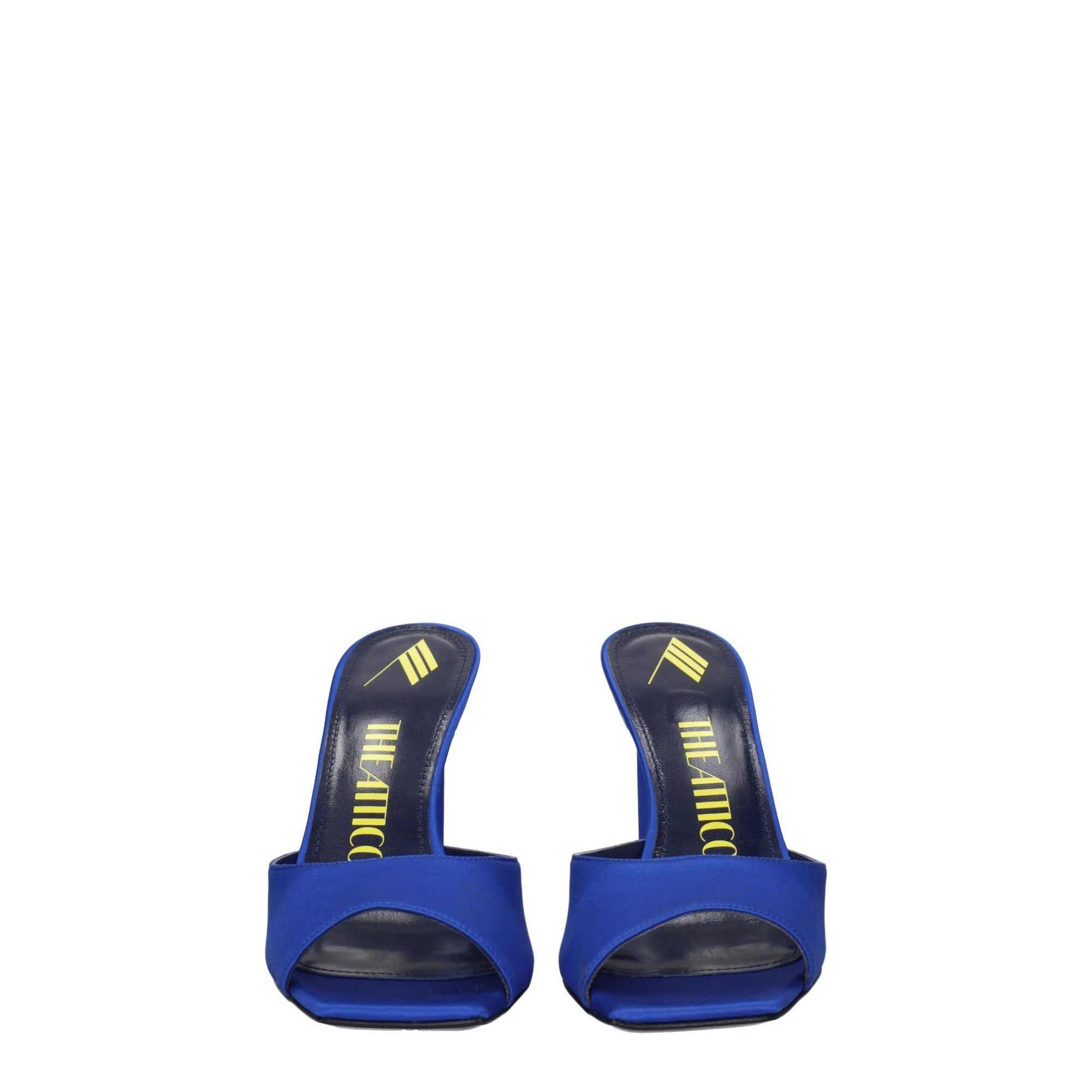 The Attico Blue Satin Stiletto Heel Sandals