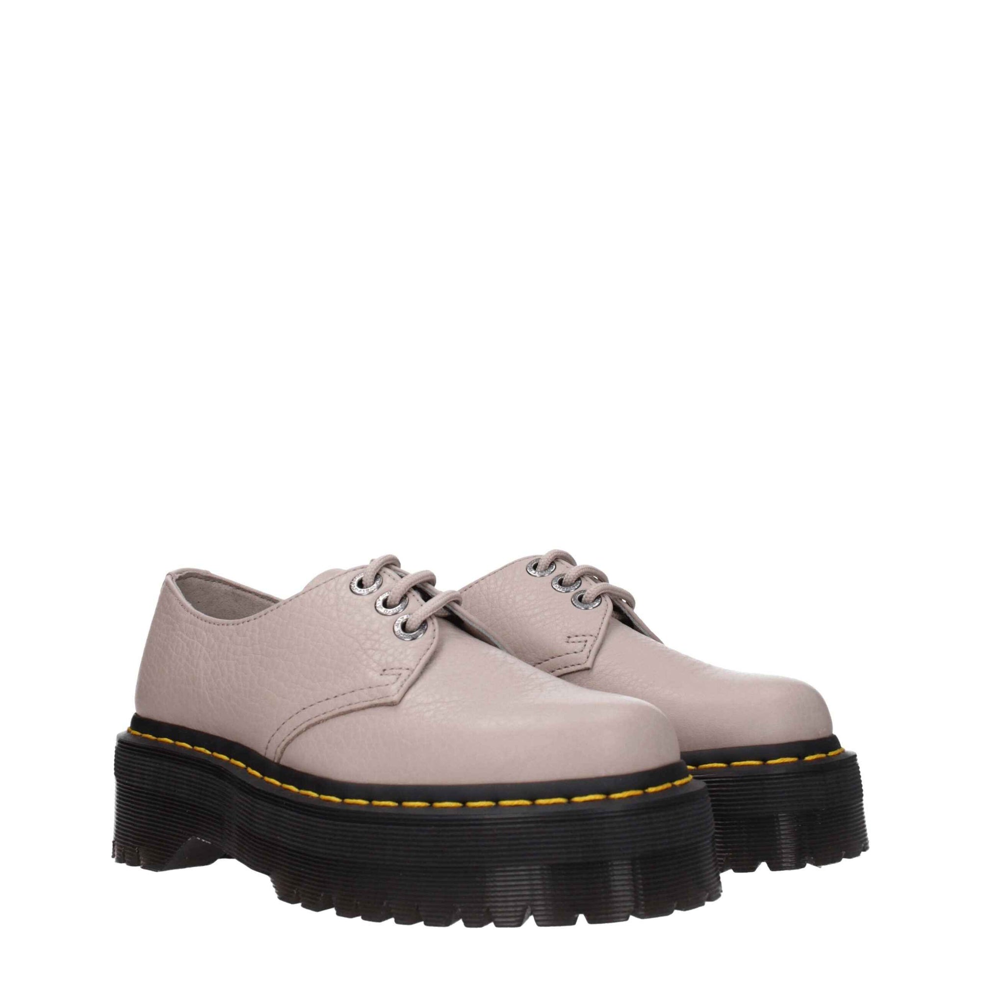 Dr. Martens Gray Leather Oxfords And Derbies