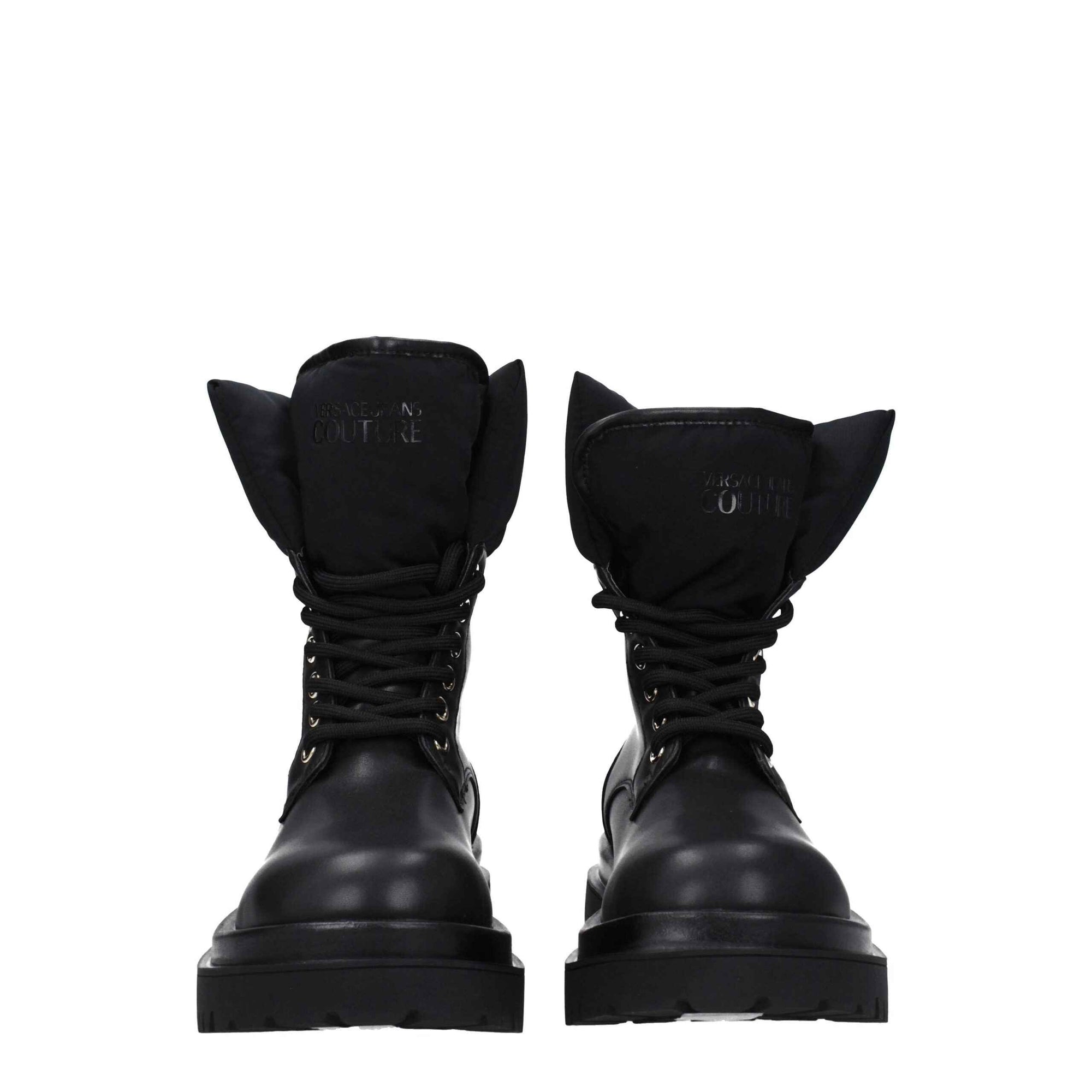 Versace Jeans Black Polyethylene Ankle Boots