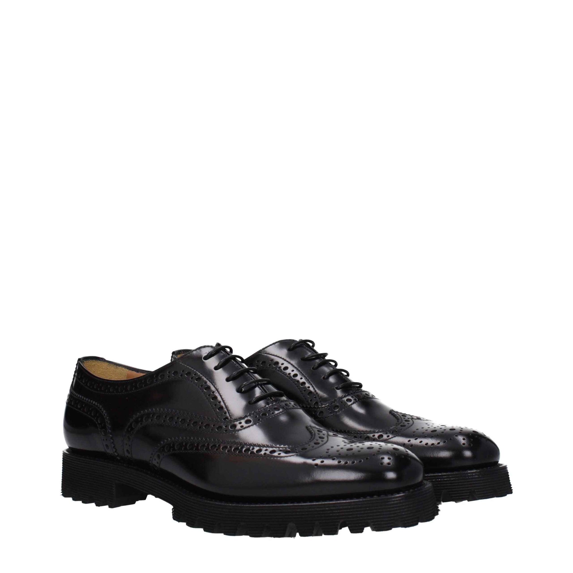 Church's Black Leather Oxfords And Derbies