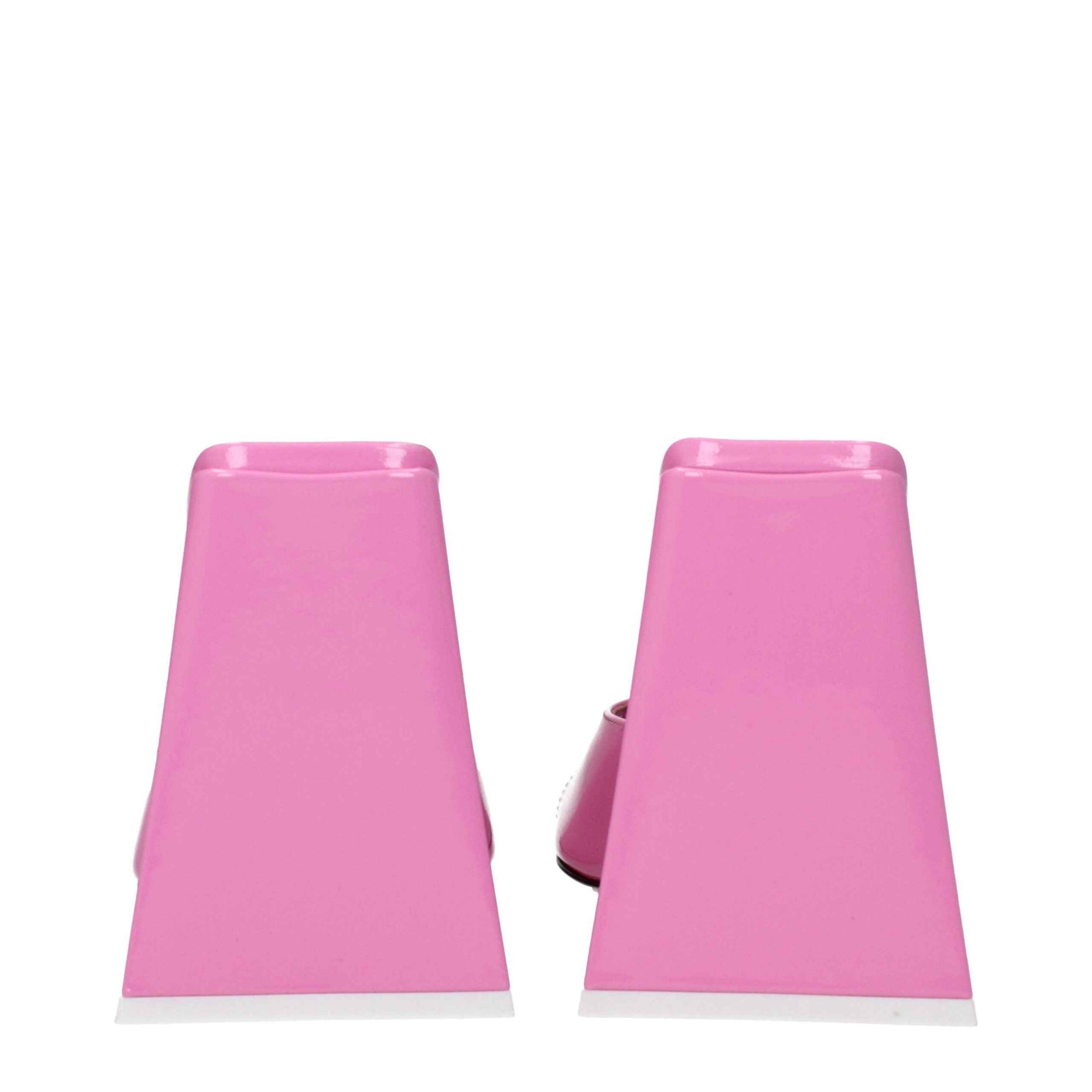 The Attico Pink Leather Platform Sandals