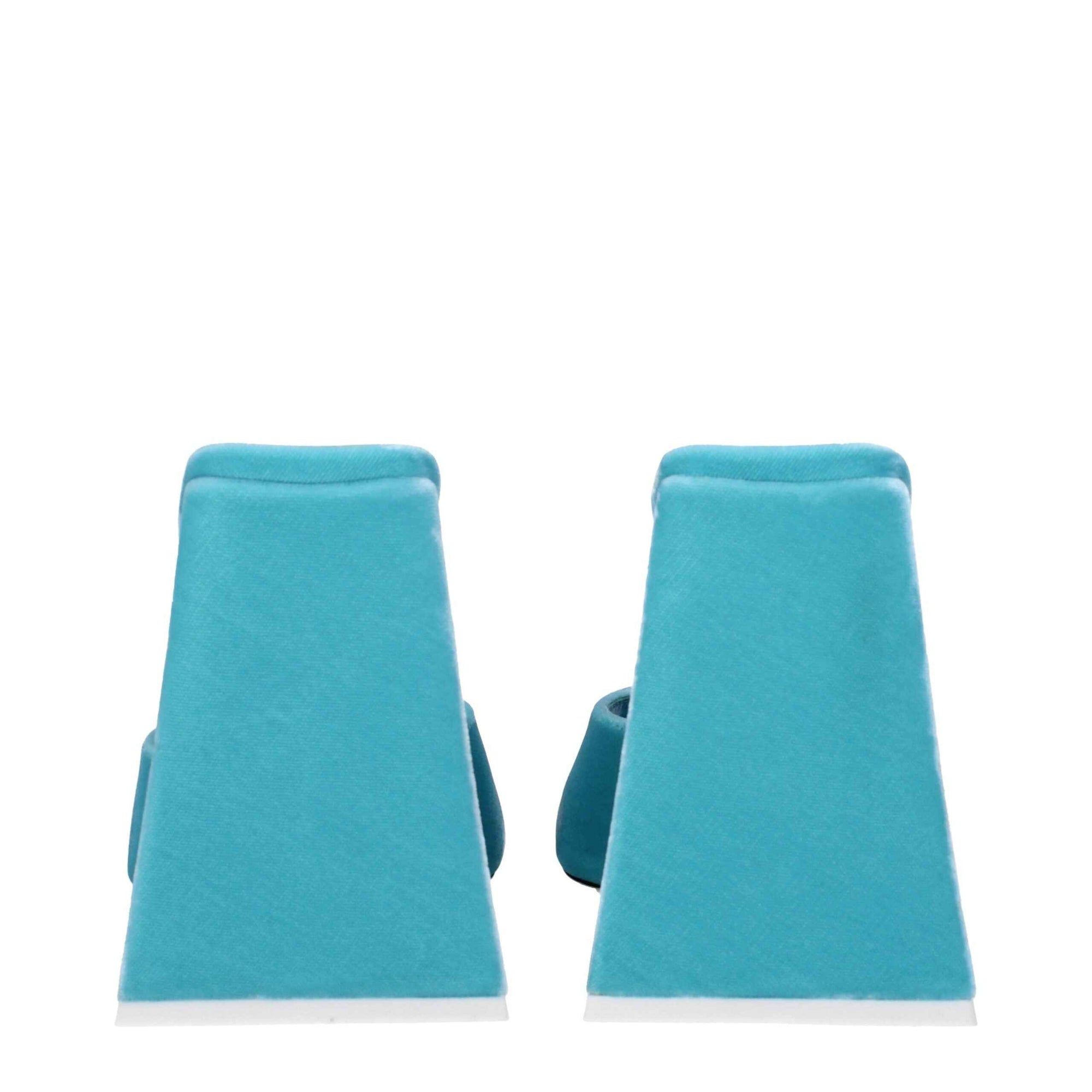 The Attico Light Blue Velvet Platform Sandals