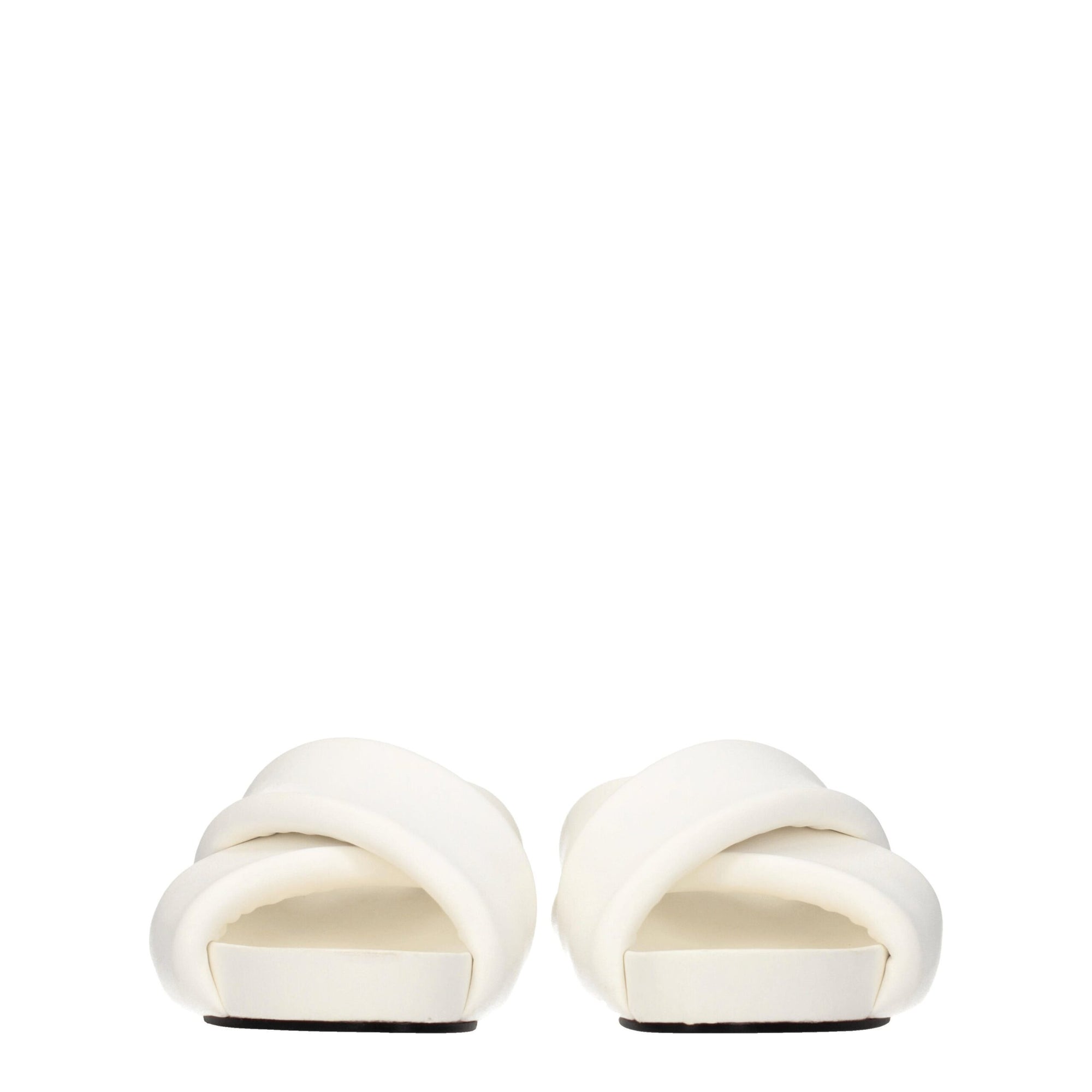 Jil Sander White Leather Slippers
