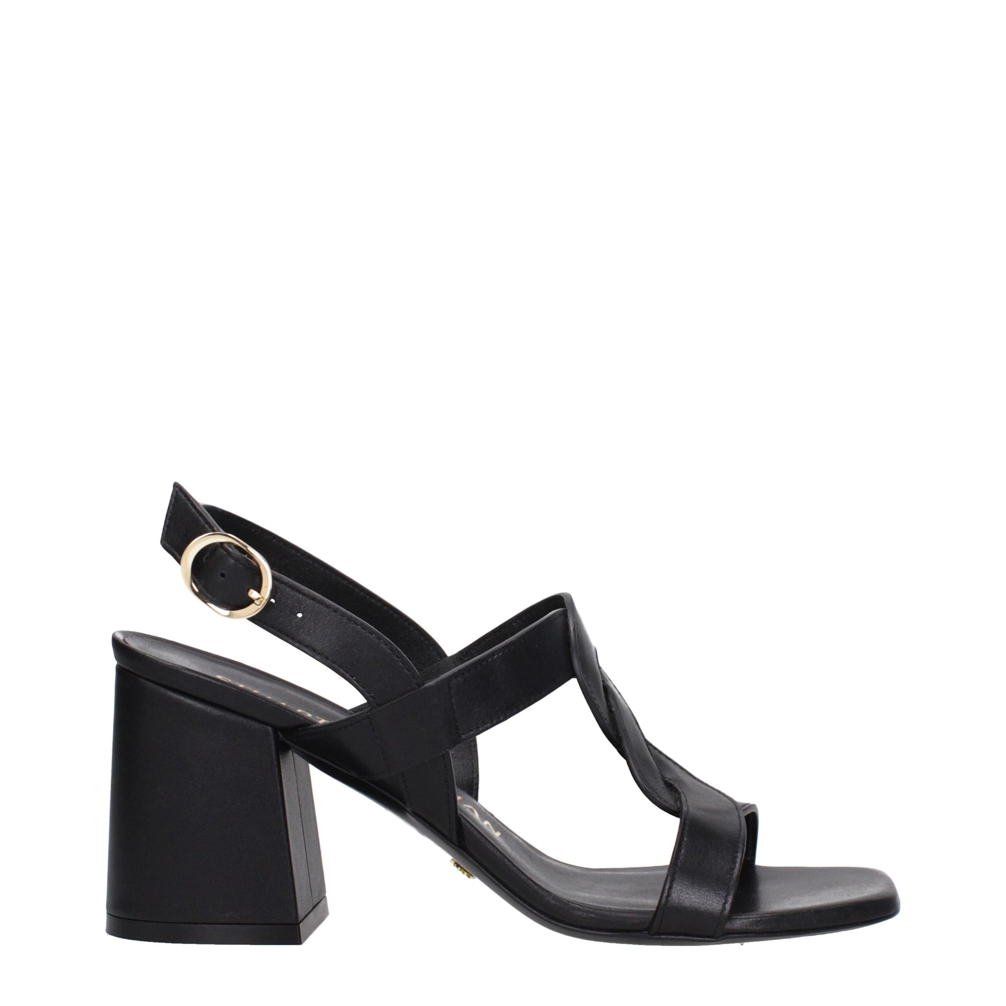 Stuart Weitzman Black Leather Platform Sandals