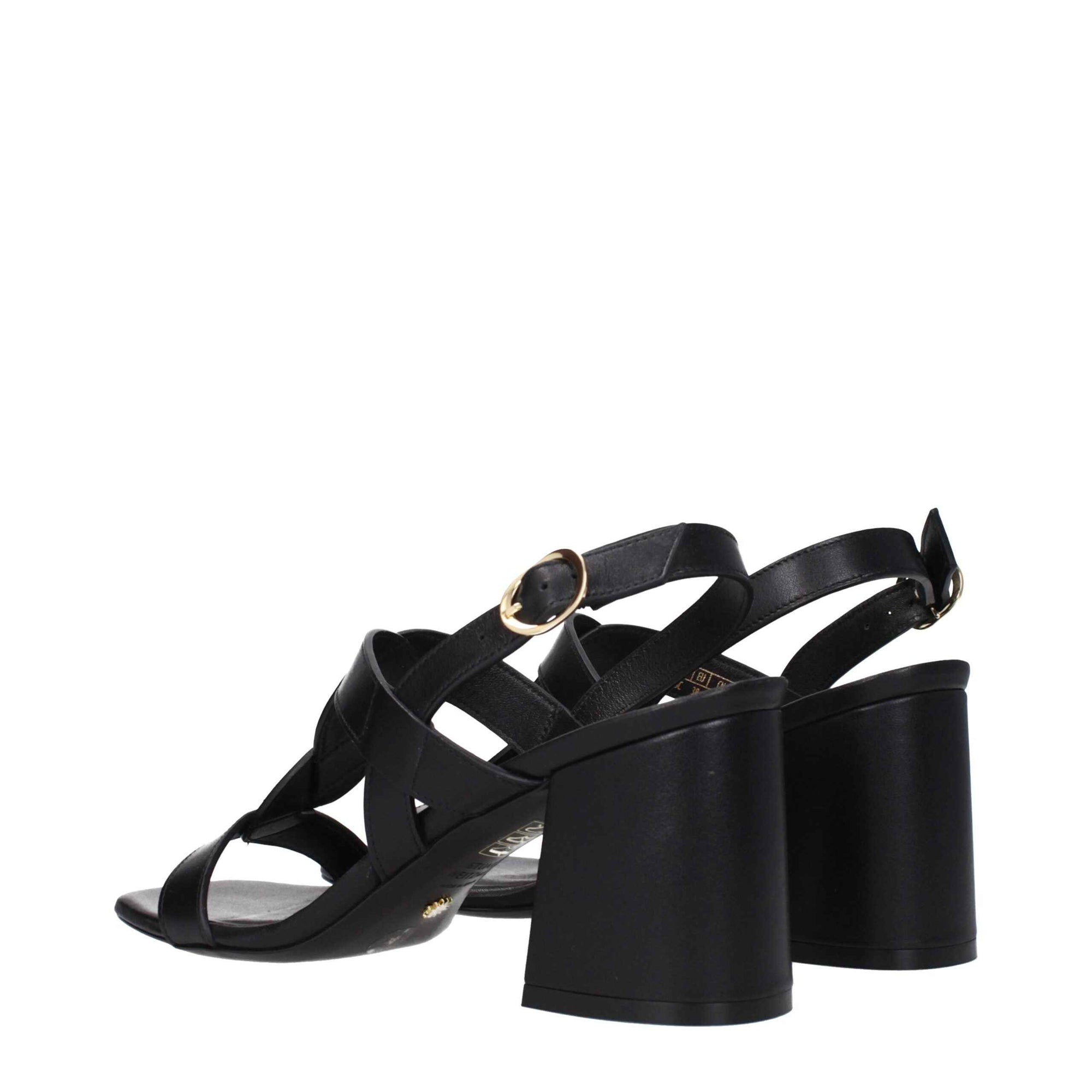 Stuart Weitzman Black Leather Platform Sandals