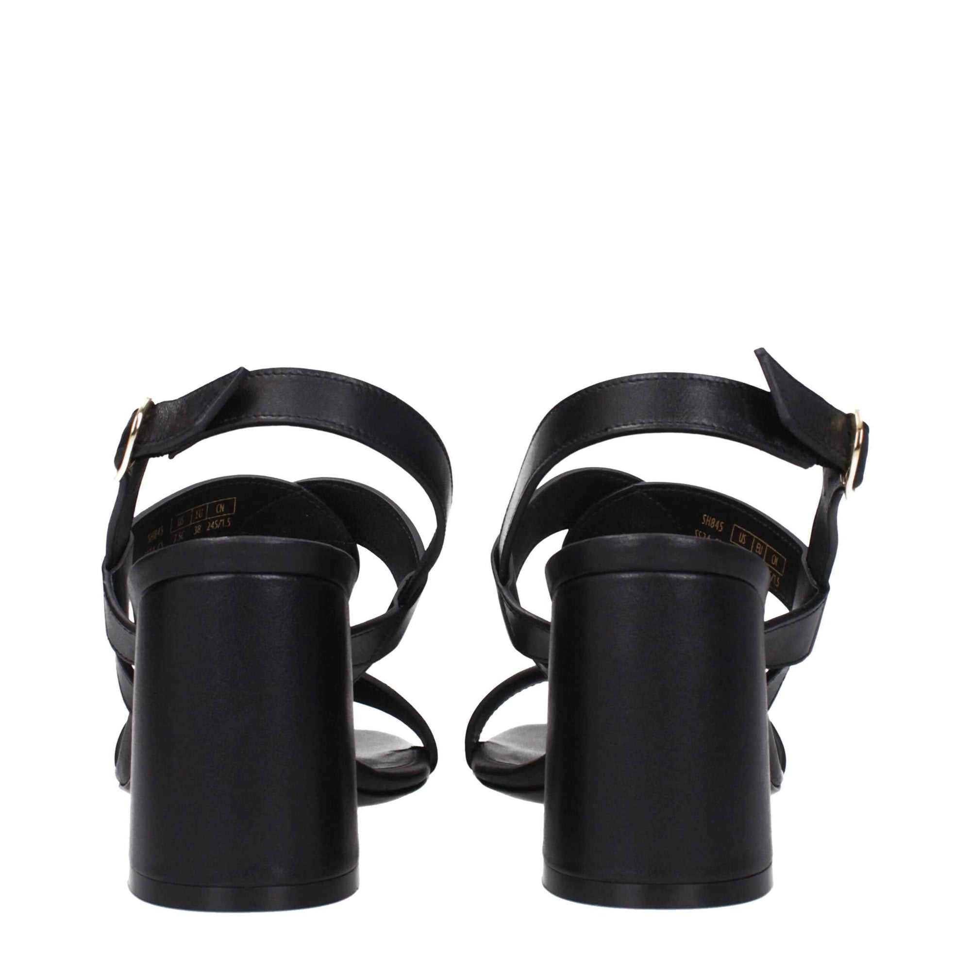 Stuart Weitzman Black Leather Platform Sandals