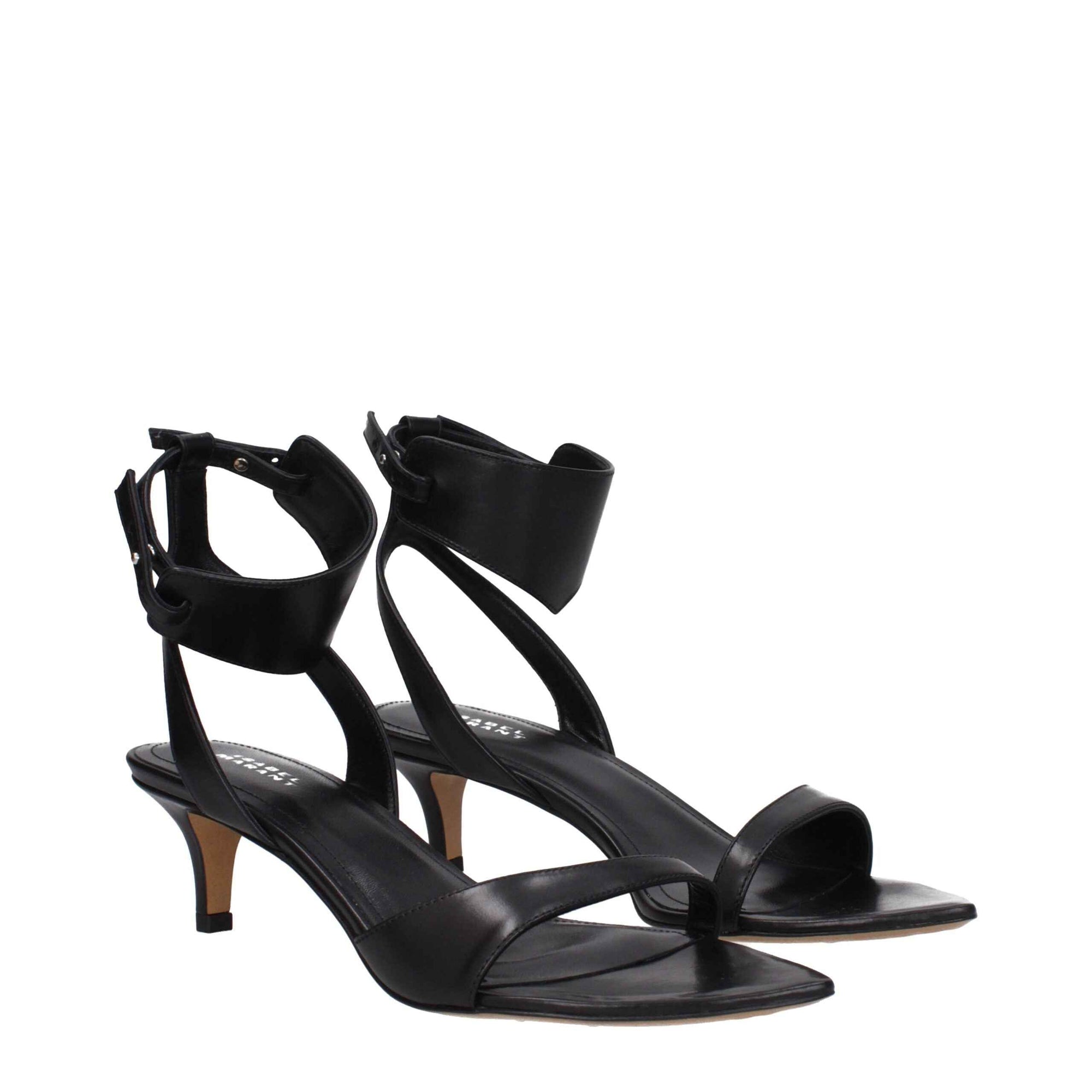 Isabel Marant Black Leather Flat Sandals