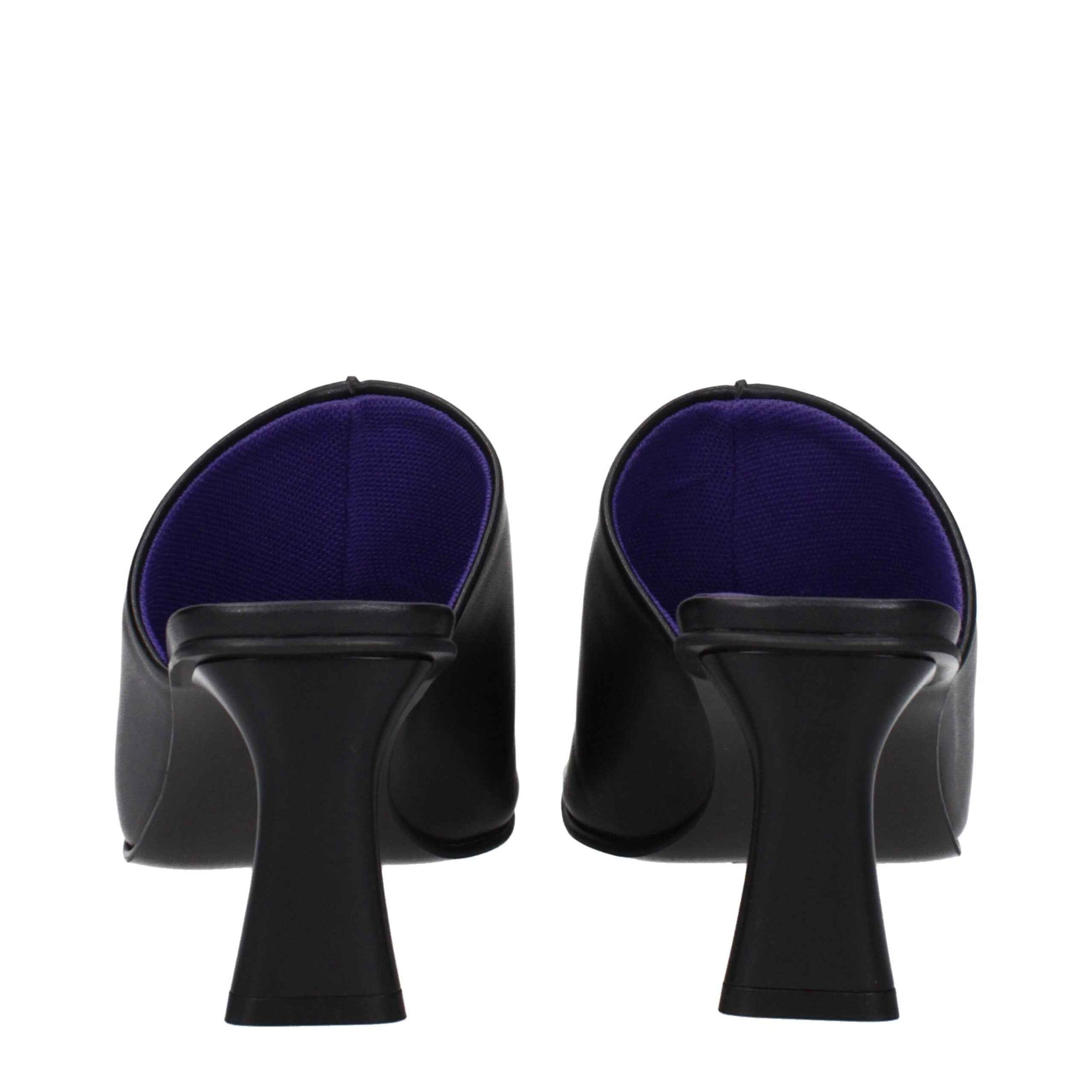 Stella McCartney Black Leather Stiletto Heels Sandals