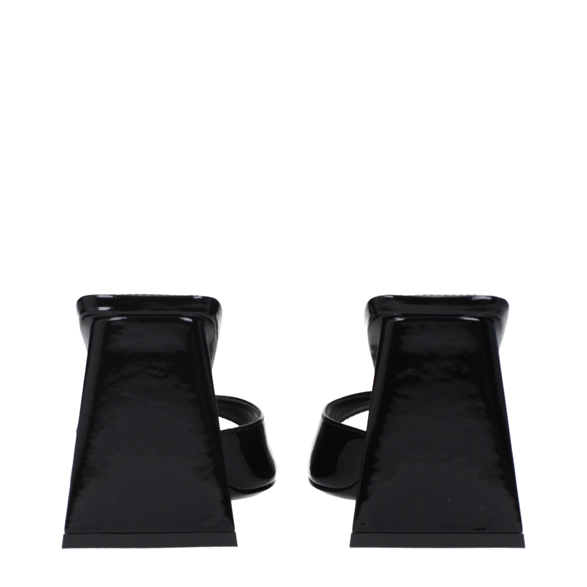 The Attico Black Leather Stiletto Heel Sandals