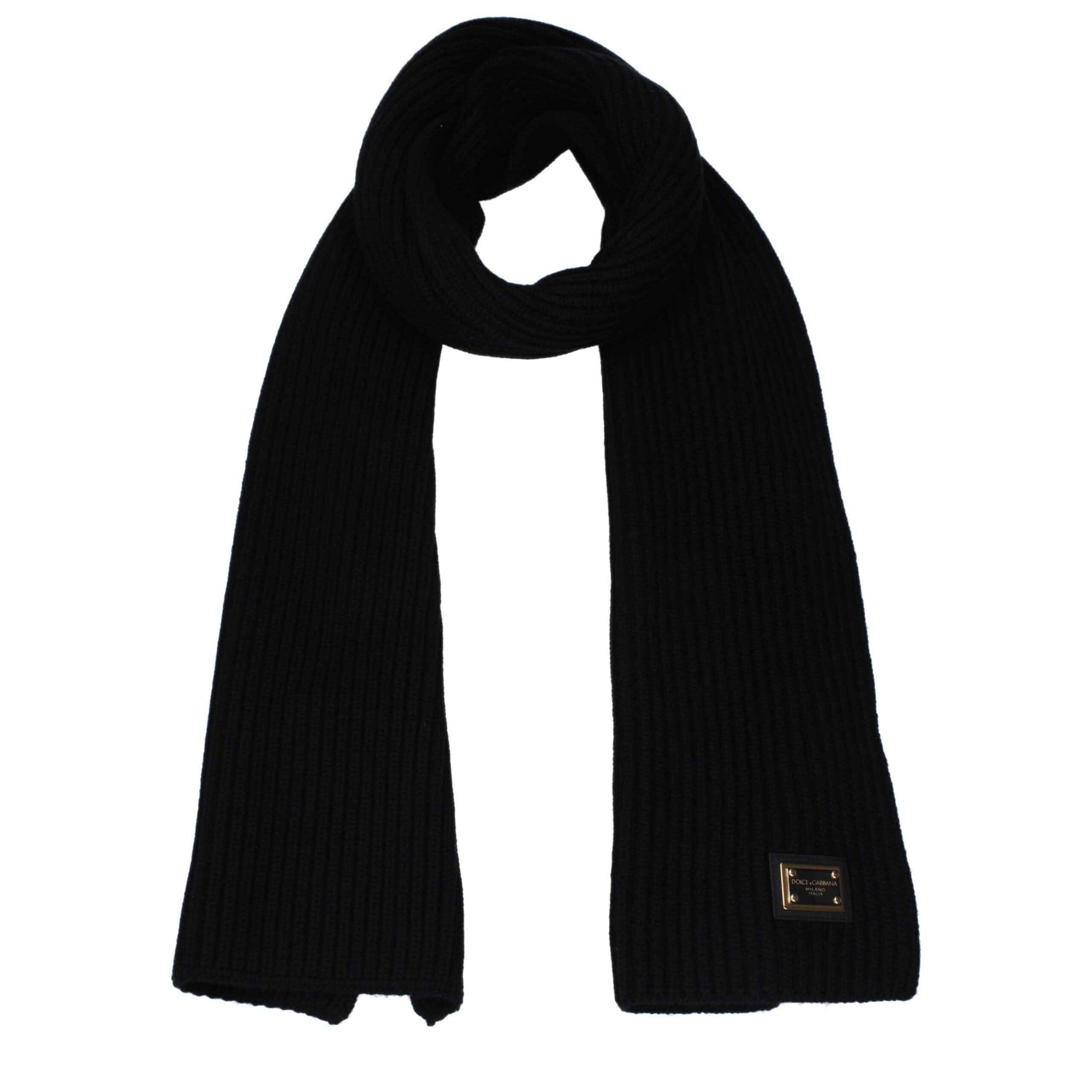 Dolce & Gabbana Black Cashmere Scarf