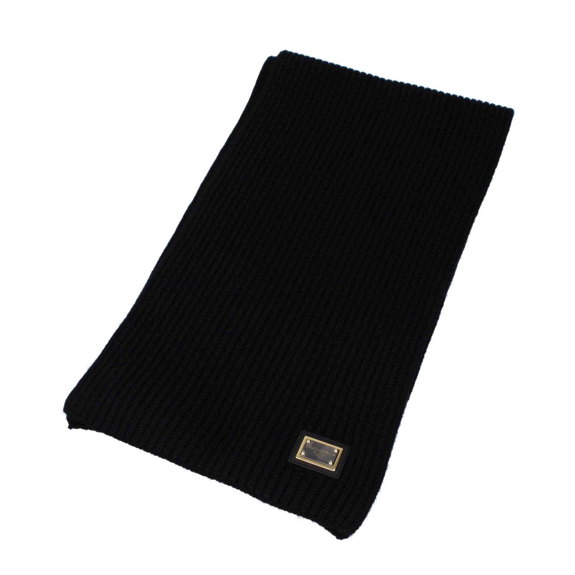 Dolce & Gabbana Black Cashmere Scarf