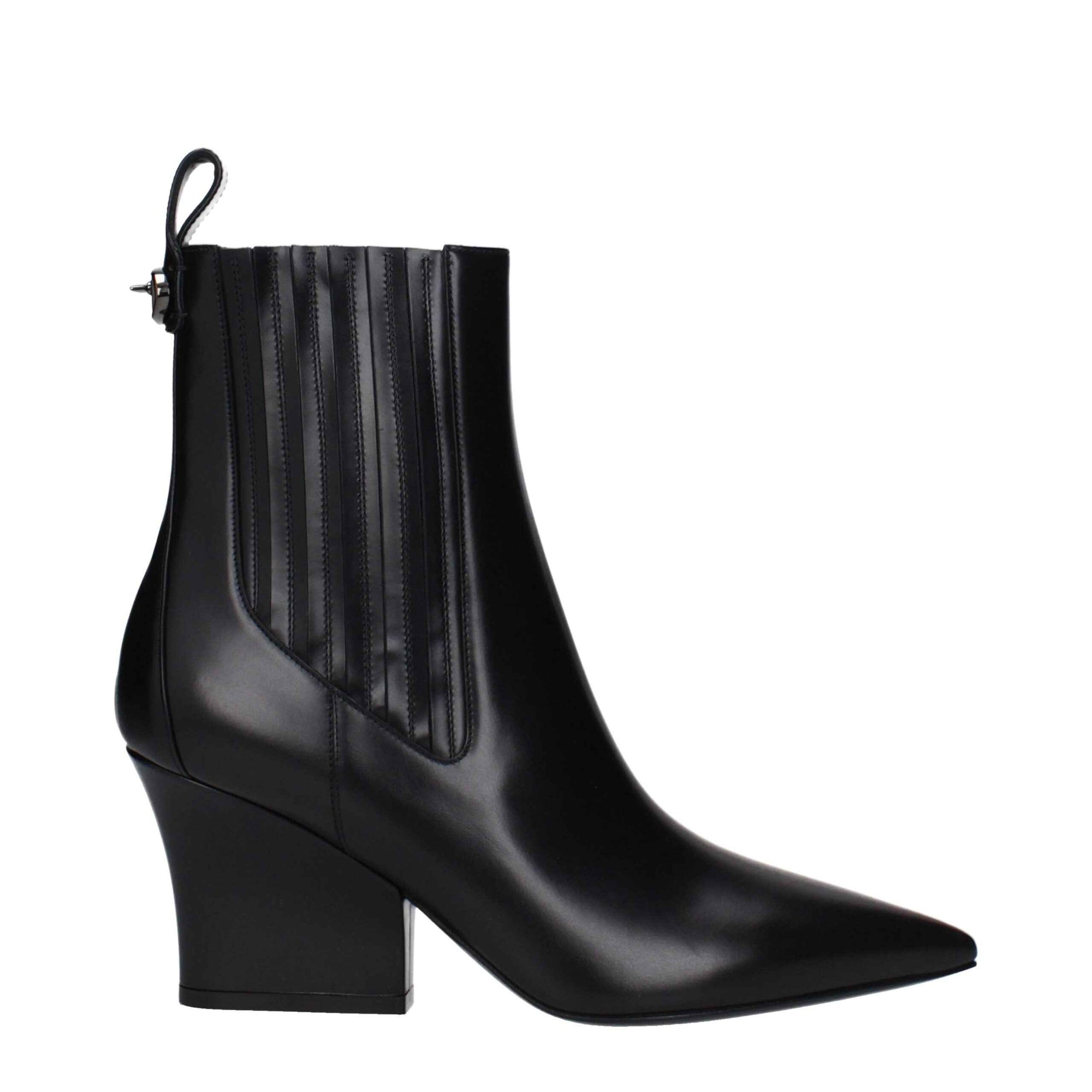 Valentino Garavani Black Leather Ankle Boots