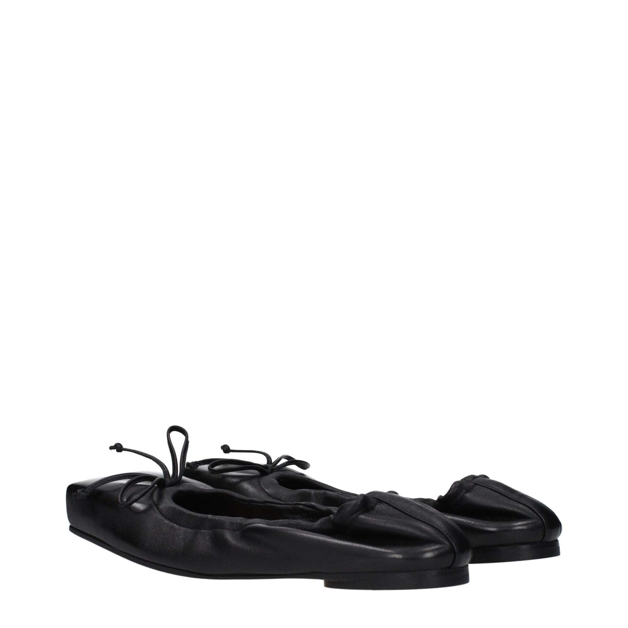 Jacquemus Black Leather Ballet Flats