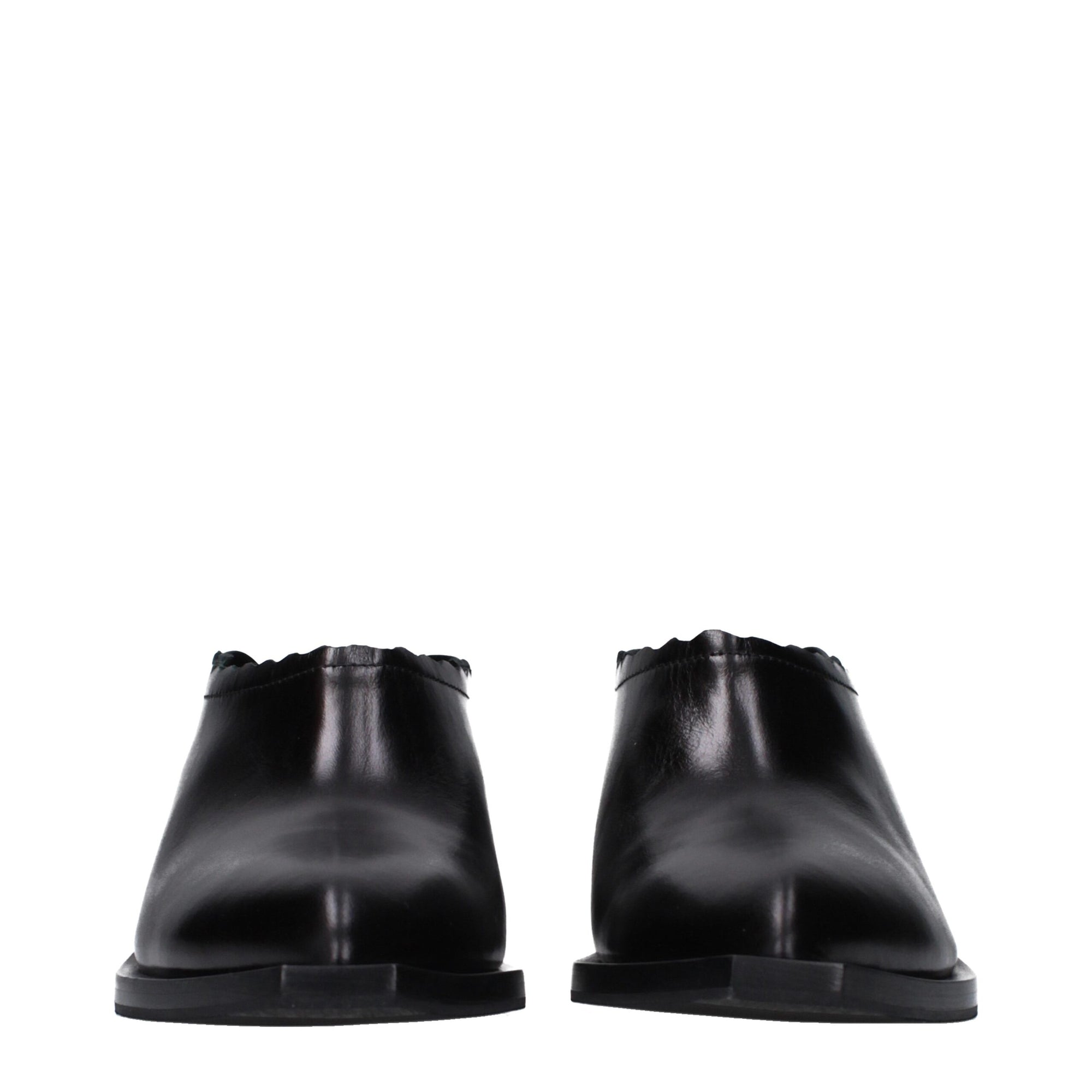 Moschino Black Leather Mules