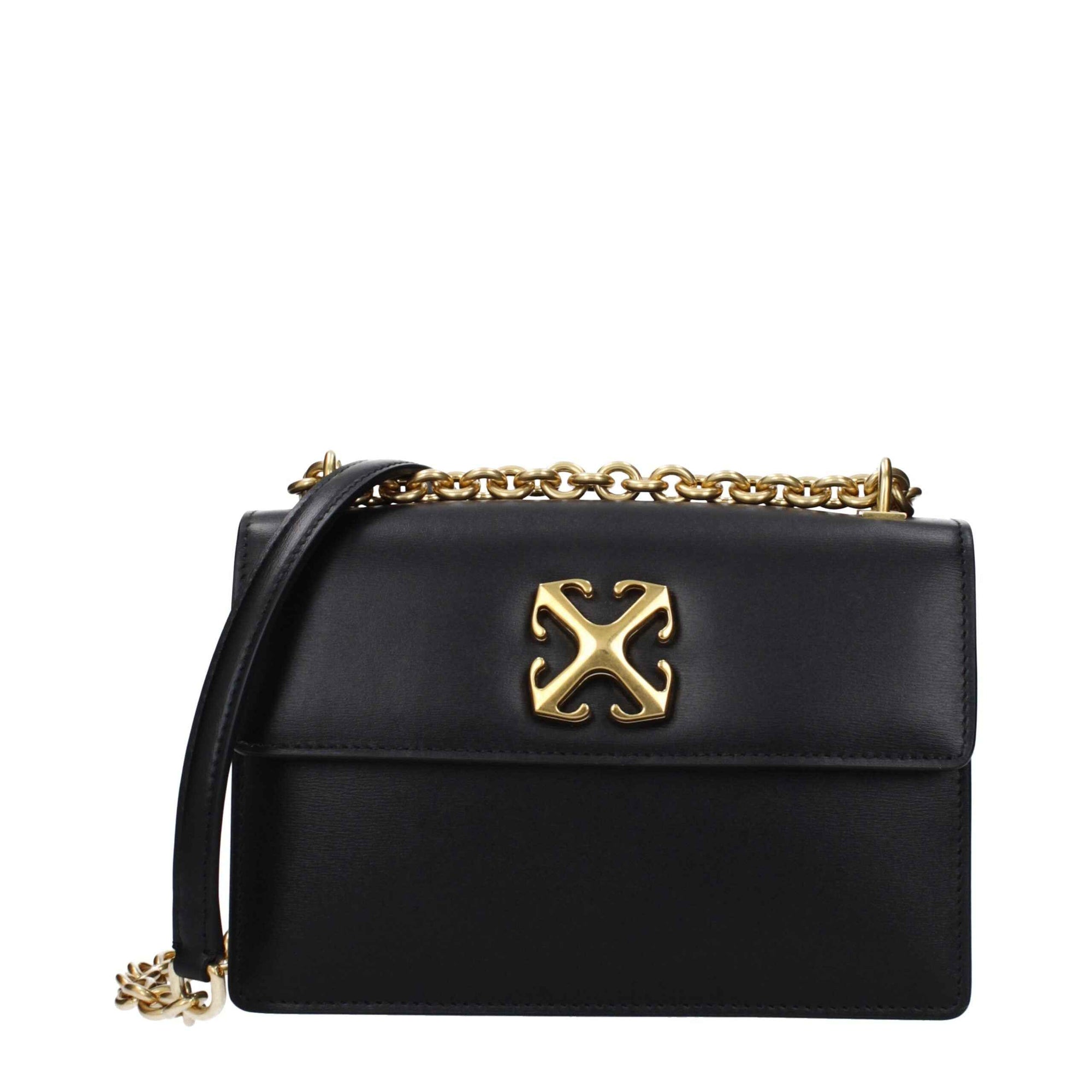 Off-White Black Leather Crossbody Bag