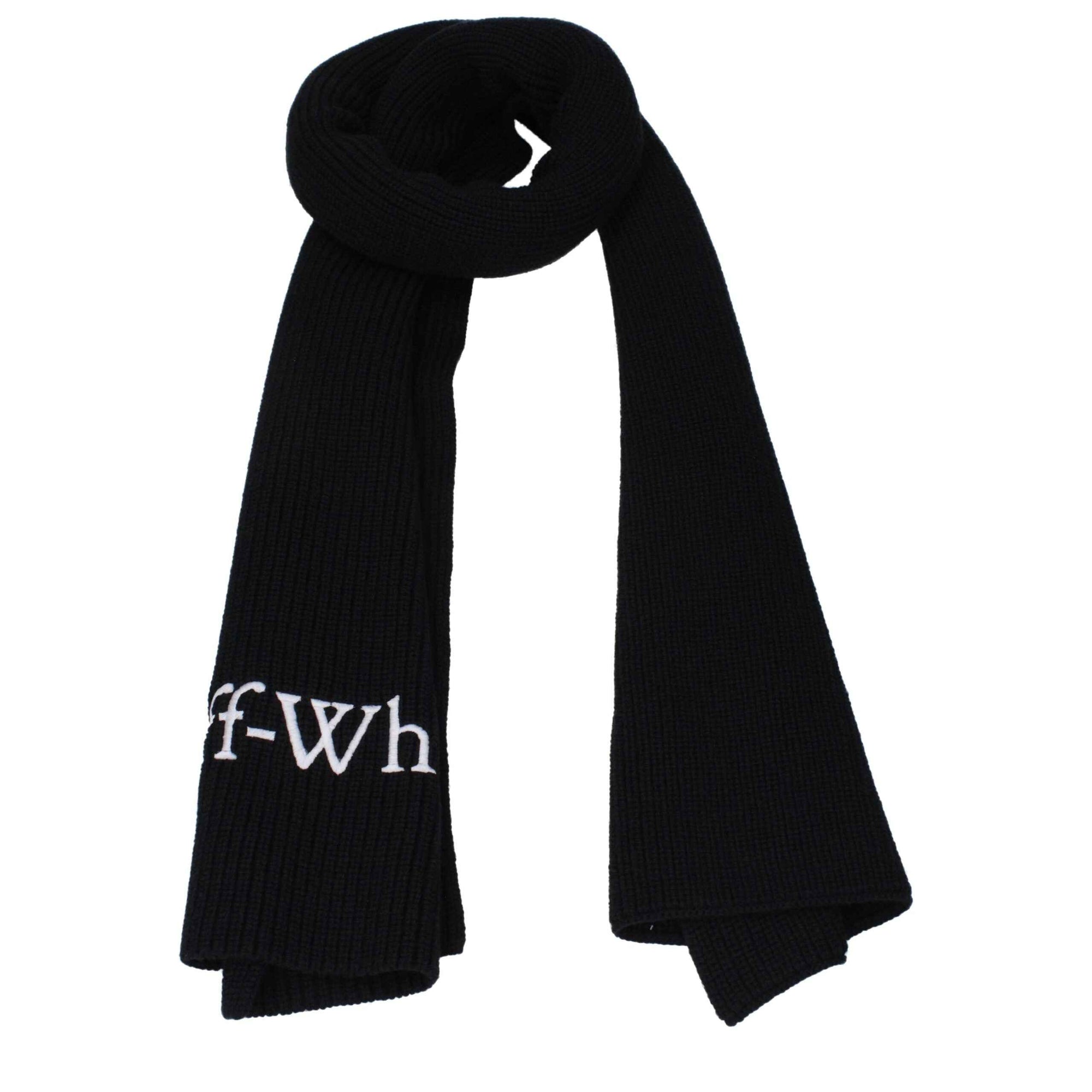 Off-White Black Wool Scarf