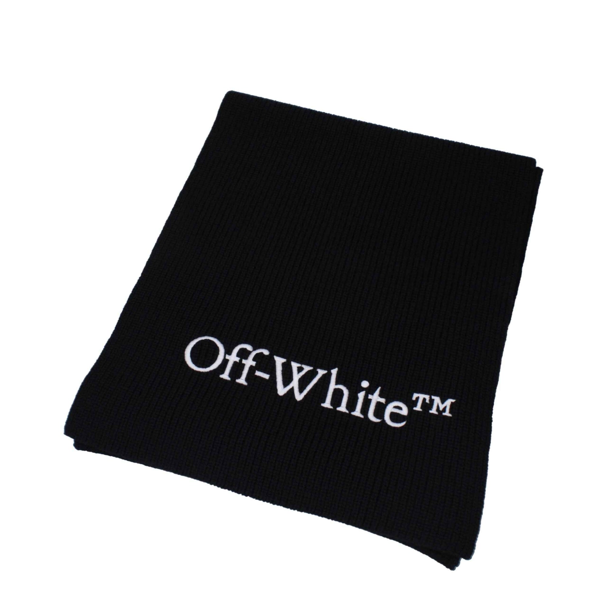 Off-White Black Wool Scarf