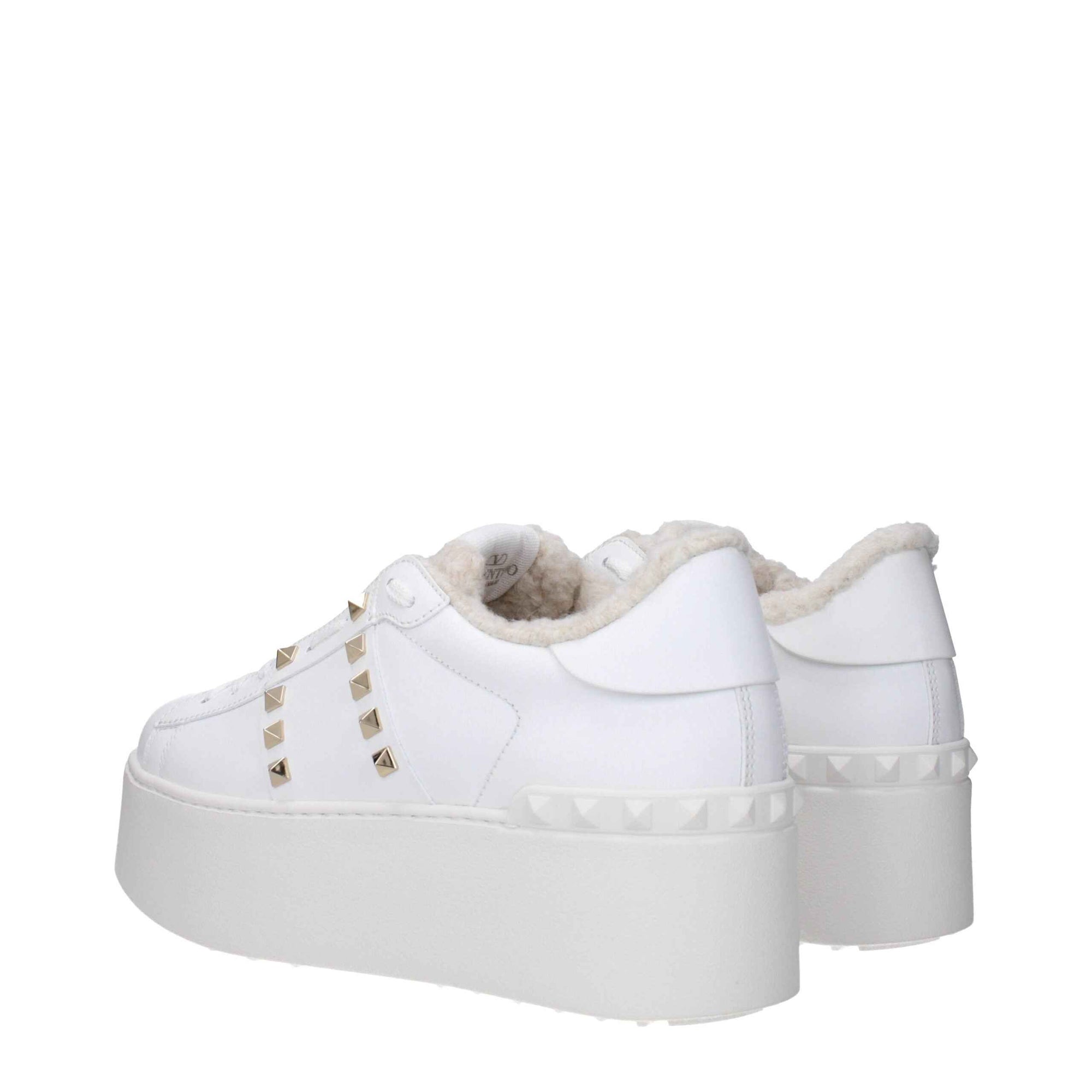 Valentino Garavani White Leather Platform Sneakers