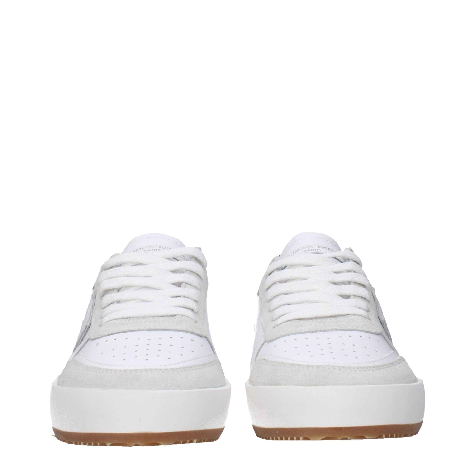 Philippe Model White Leather Low Top Sneakers