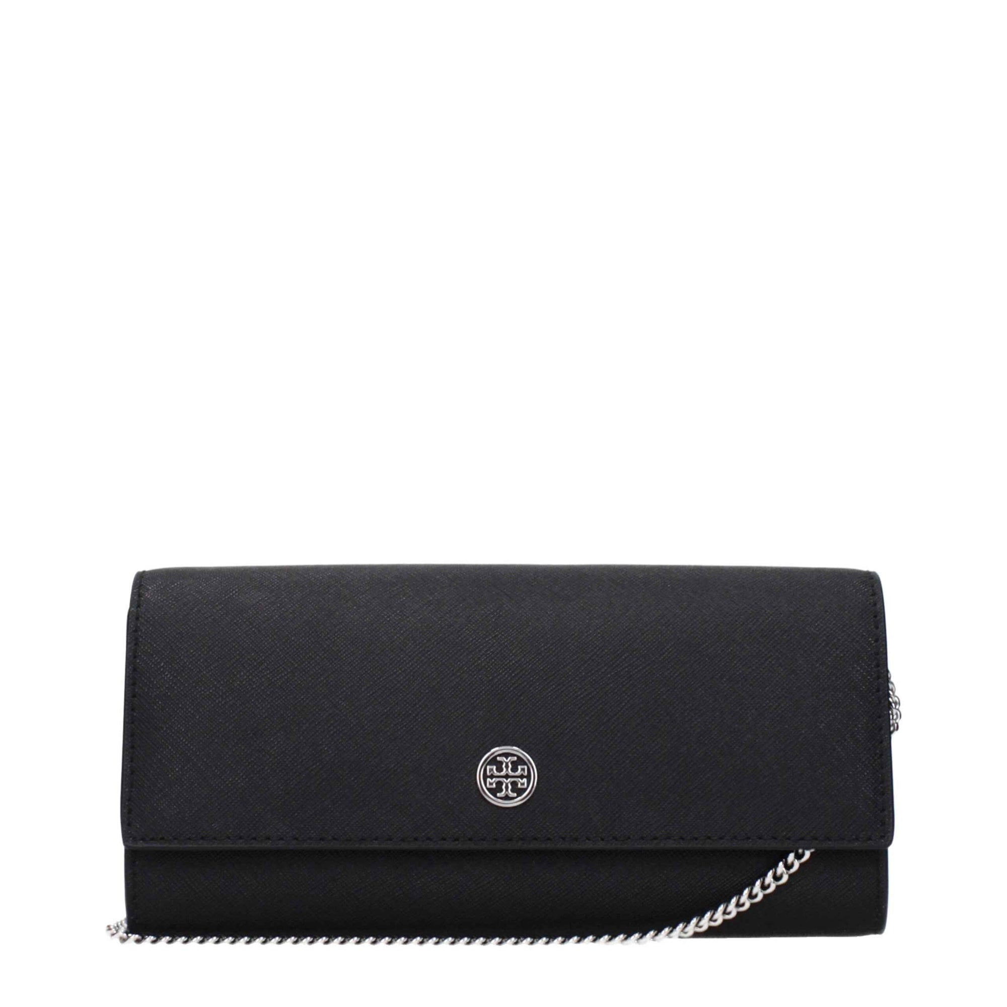 Tory Burch Black Leather Clutch Bag