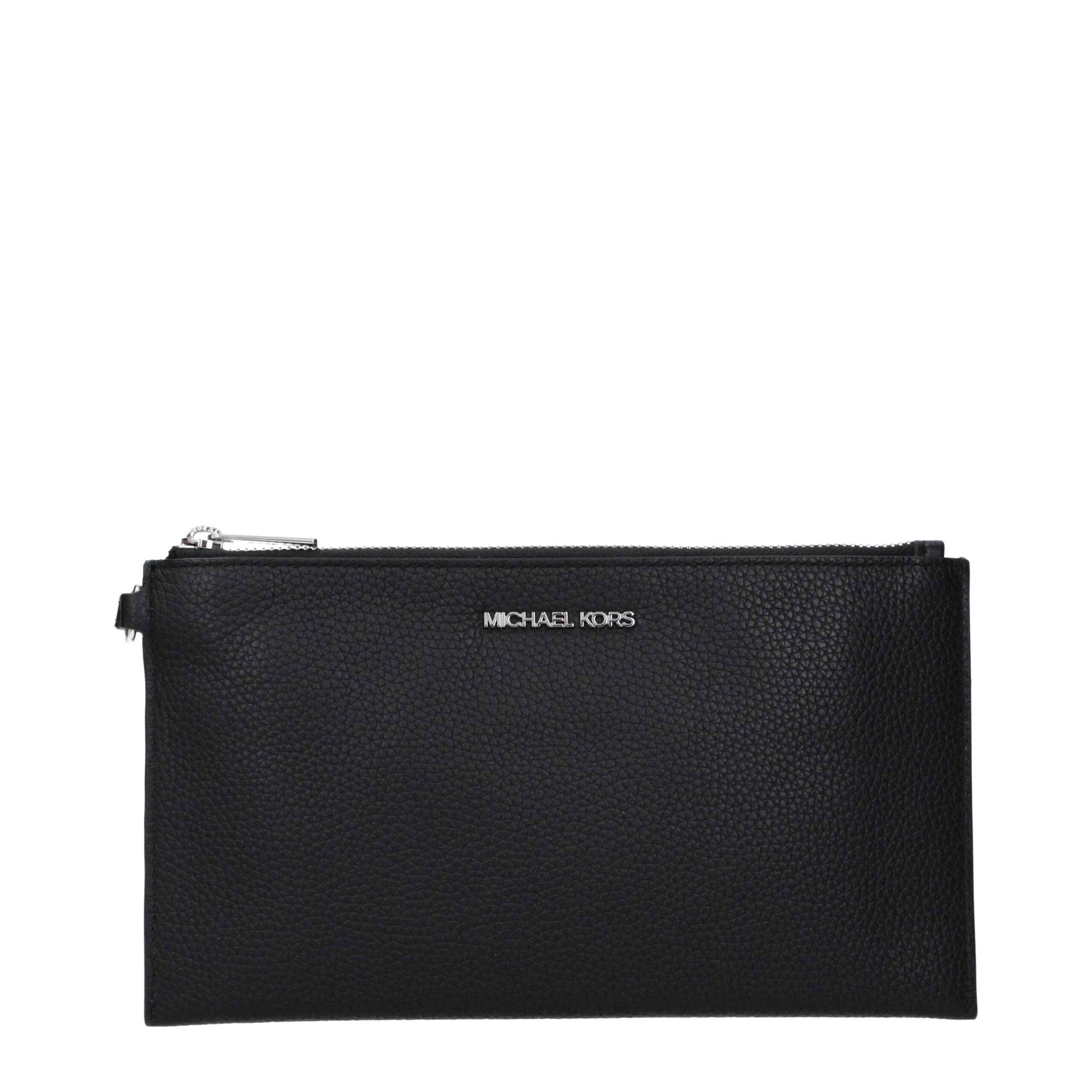 Michael Kors Black Leather Clutch Bag