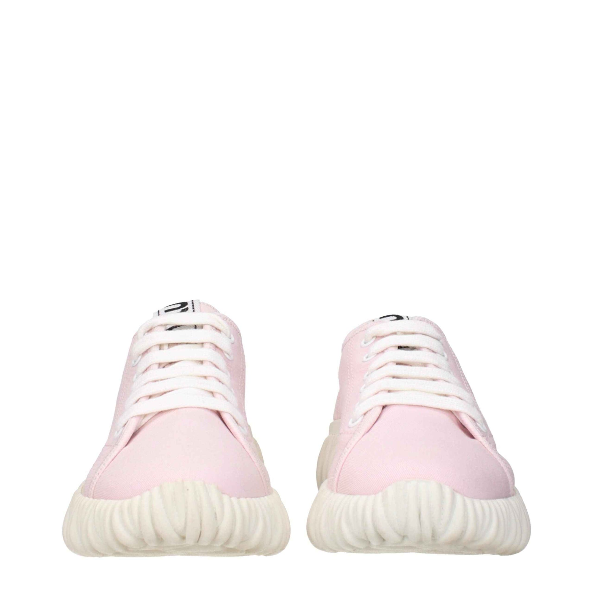 Miu Miu Pink Fabric Low Top Sneakers