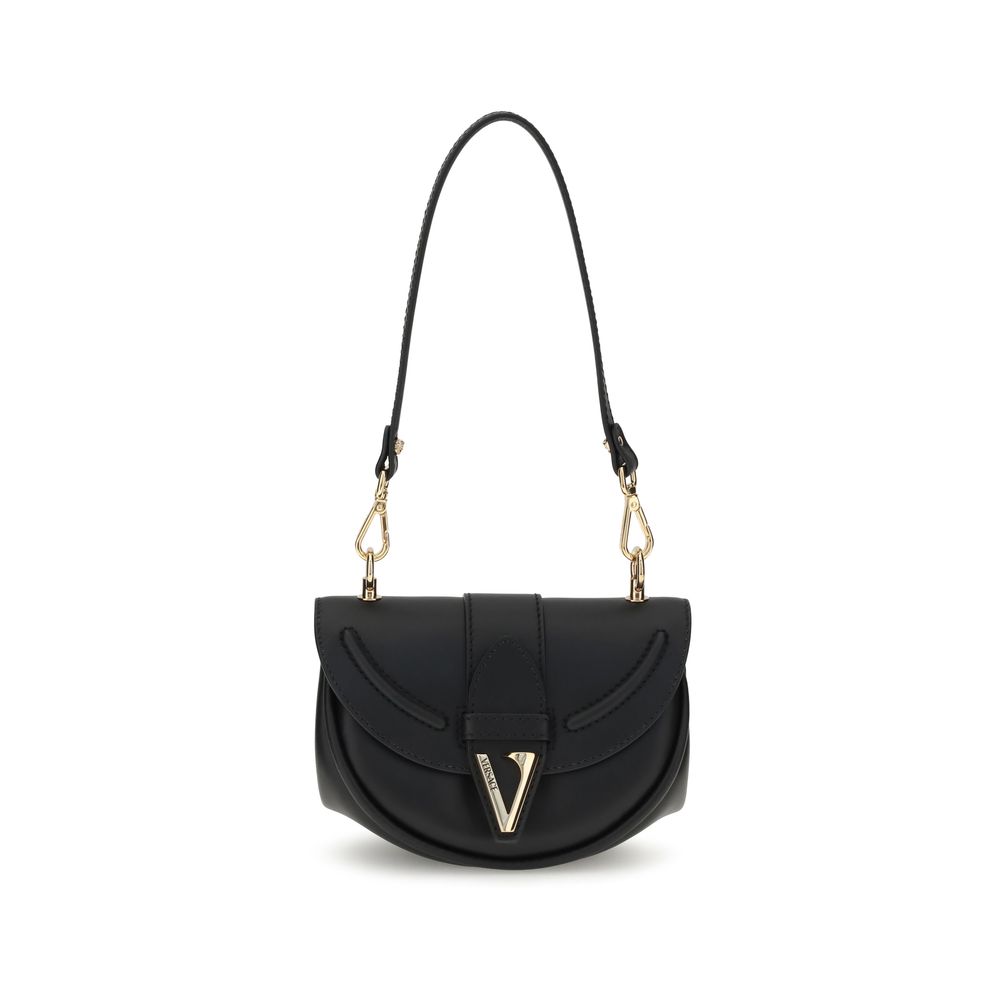 Versace Black Calf Leather Bos Taurus Shoulder Bag