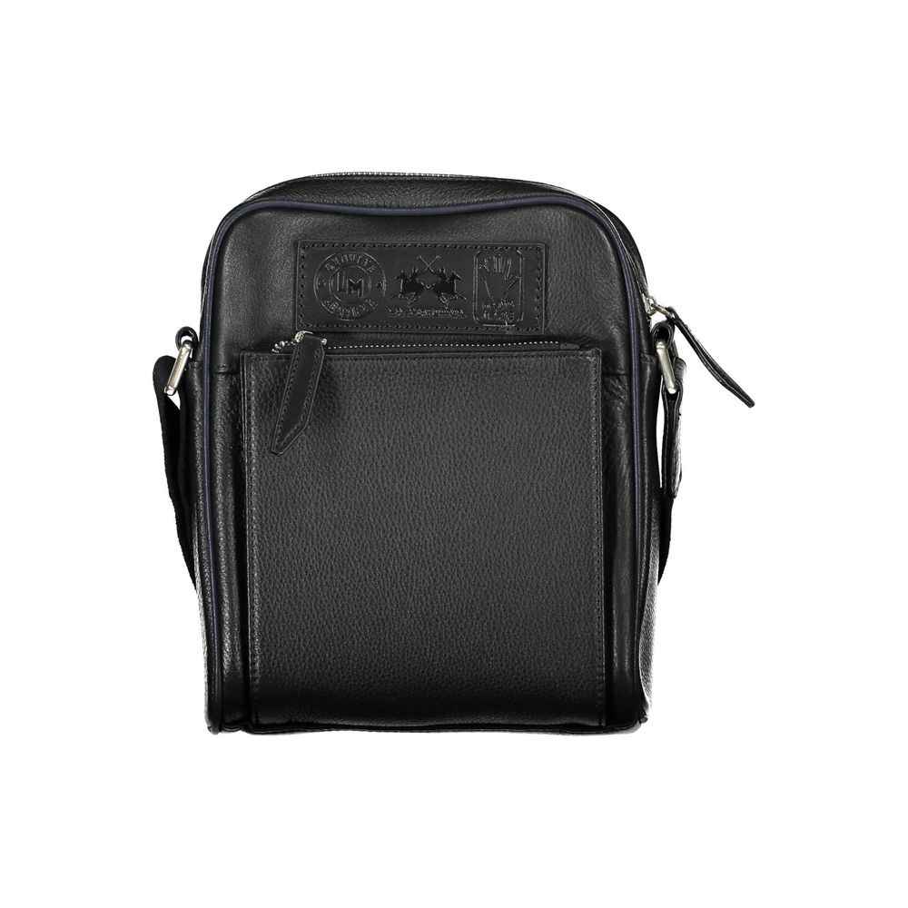 La Martina Black Leather Shoulder Bag
