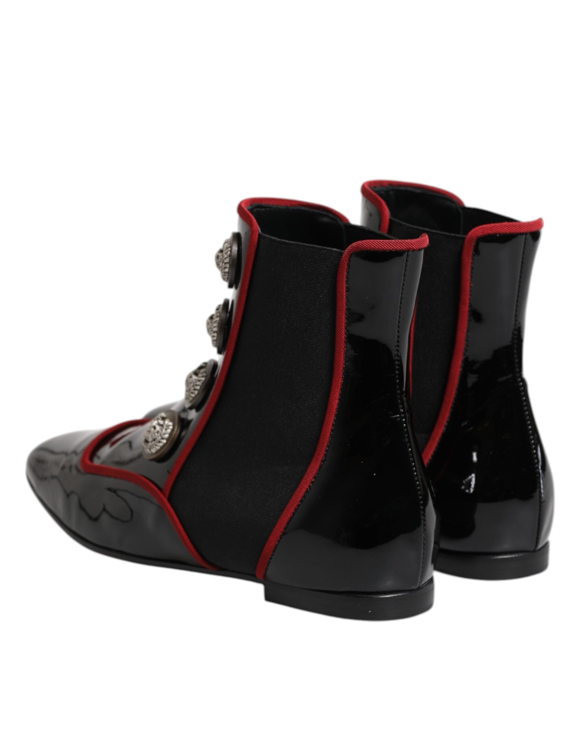 Dolce & Gabbana Black Jackie Buttoned Chelsea Boots Shoes