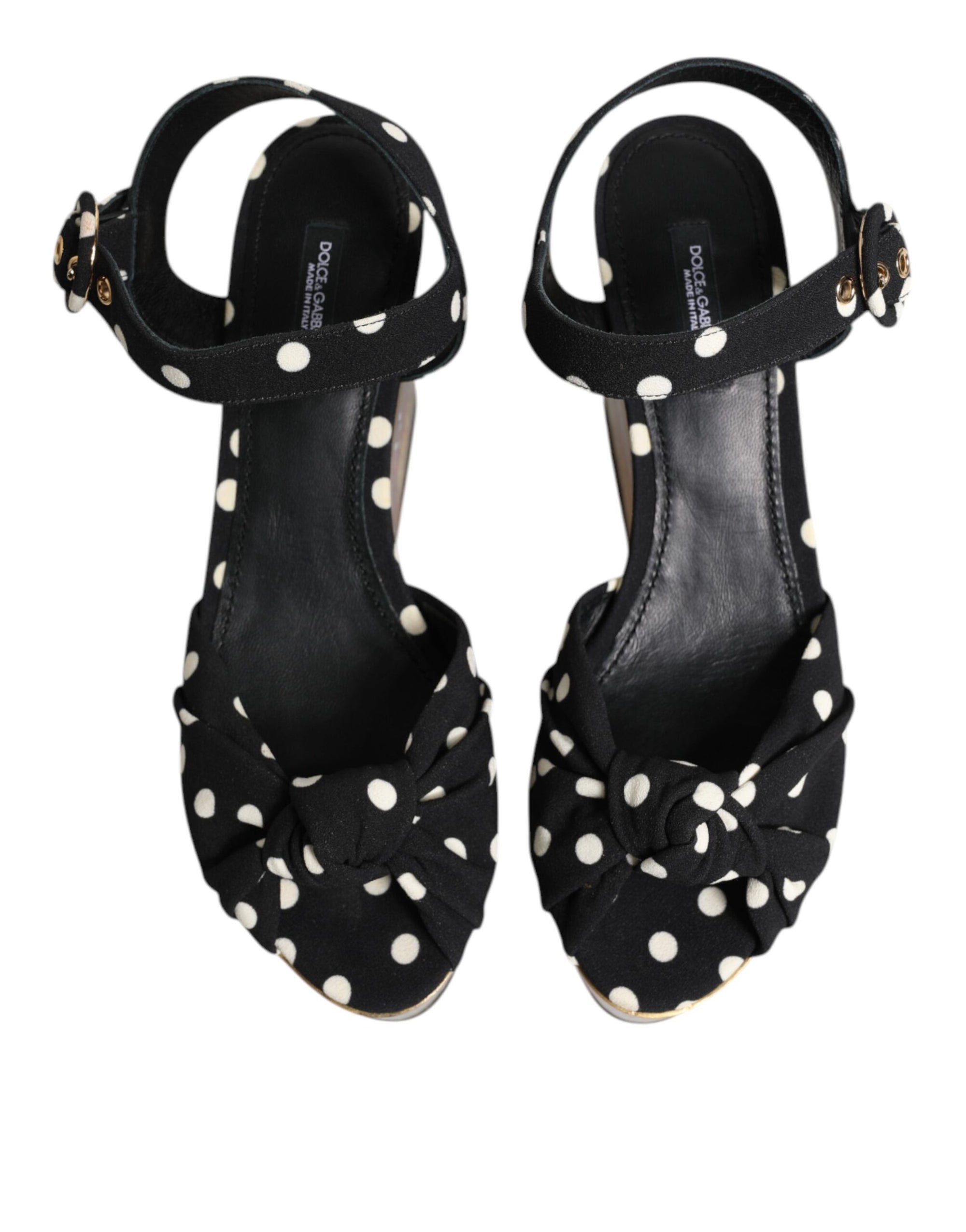 Dolce & Gabbana Multicolor Fish Polka Dot Wedge Sandals Shoes