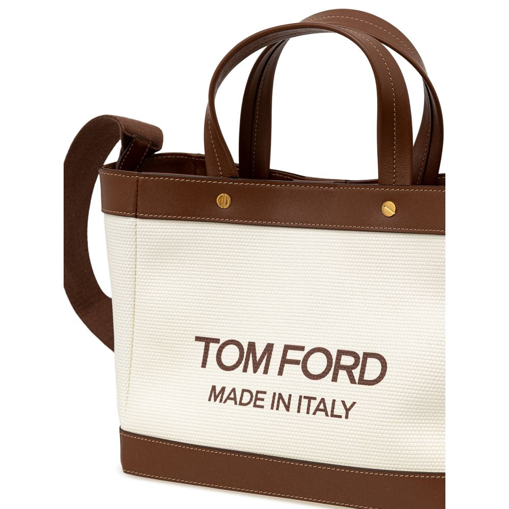 Tom Ford Beige Cotton Tote Bag