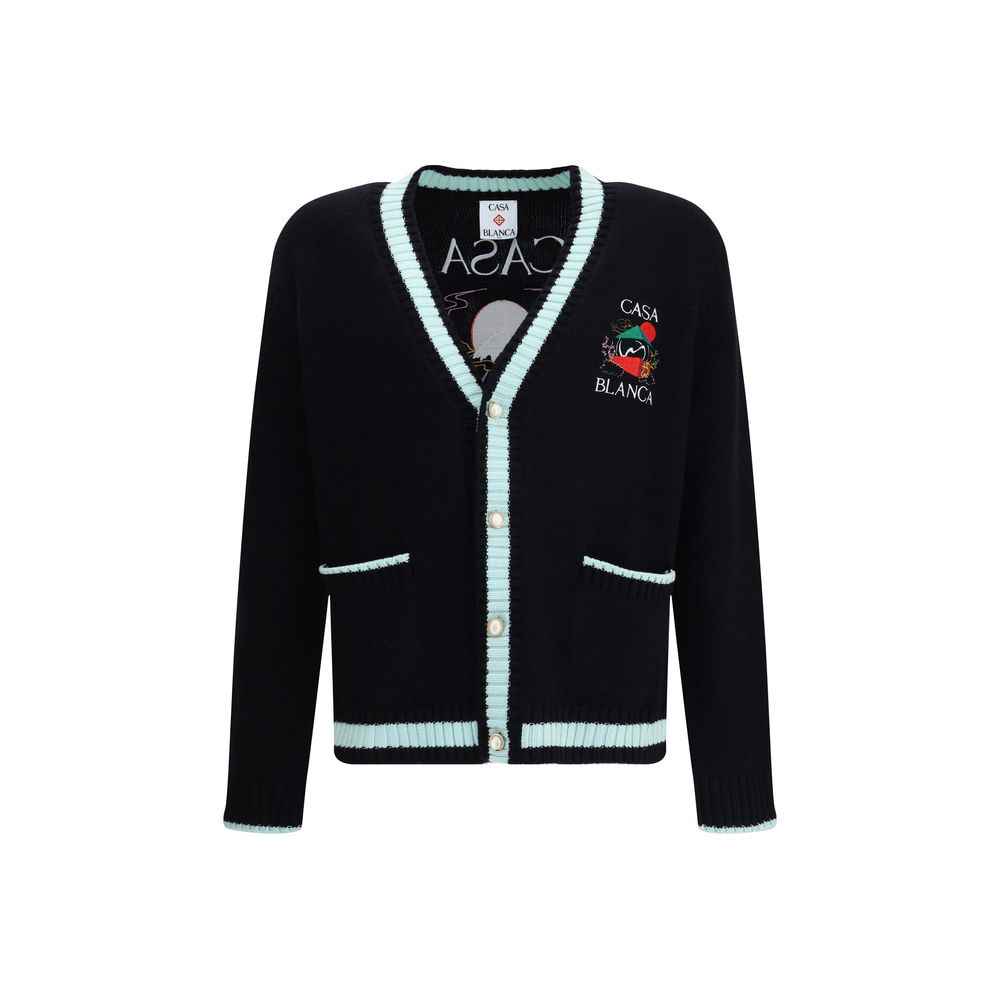 Casablanca Merino Wool embroidered Cardigan