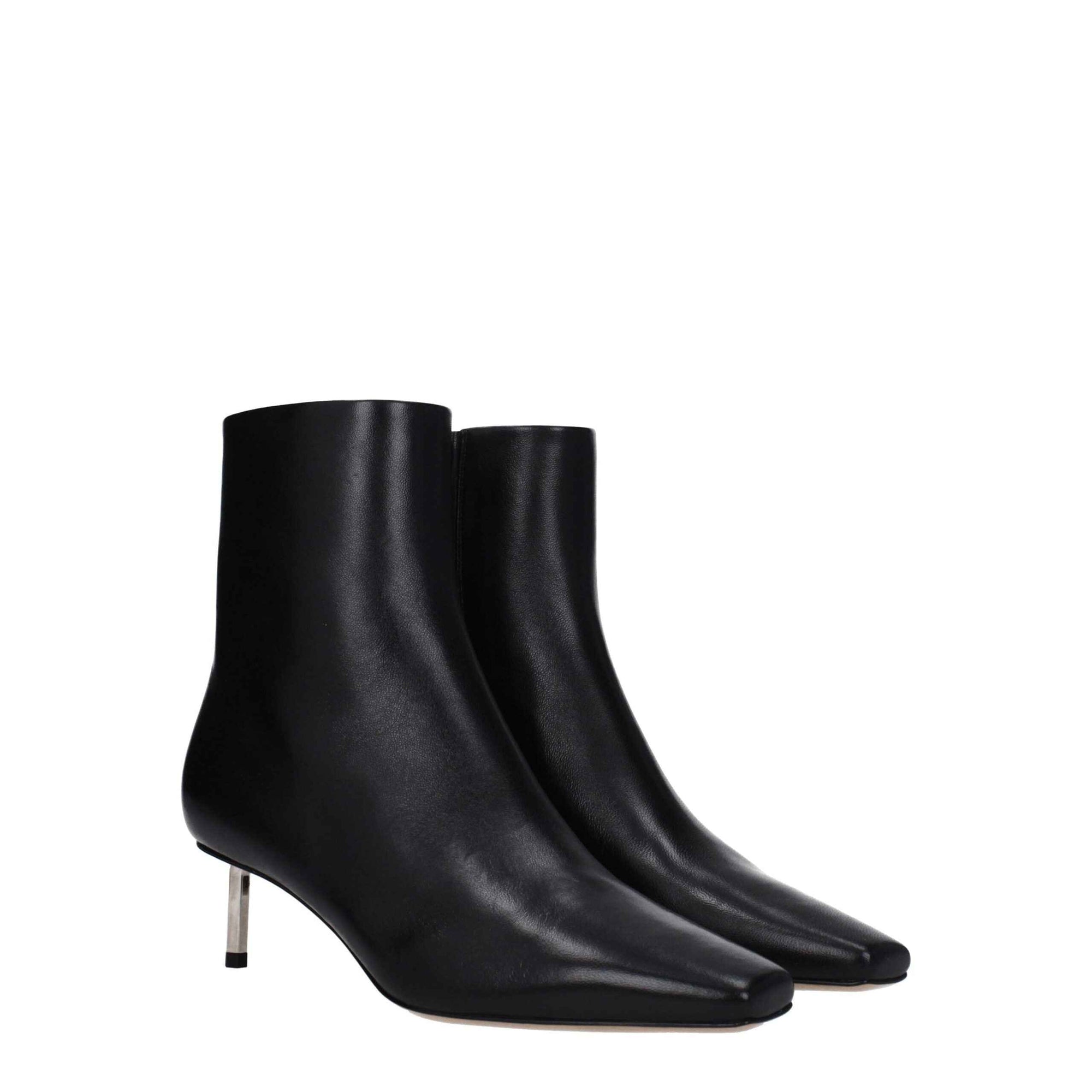 Off-White Black Leather Ankle Boots