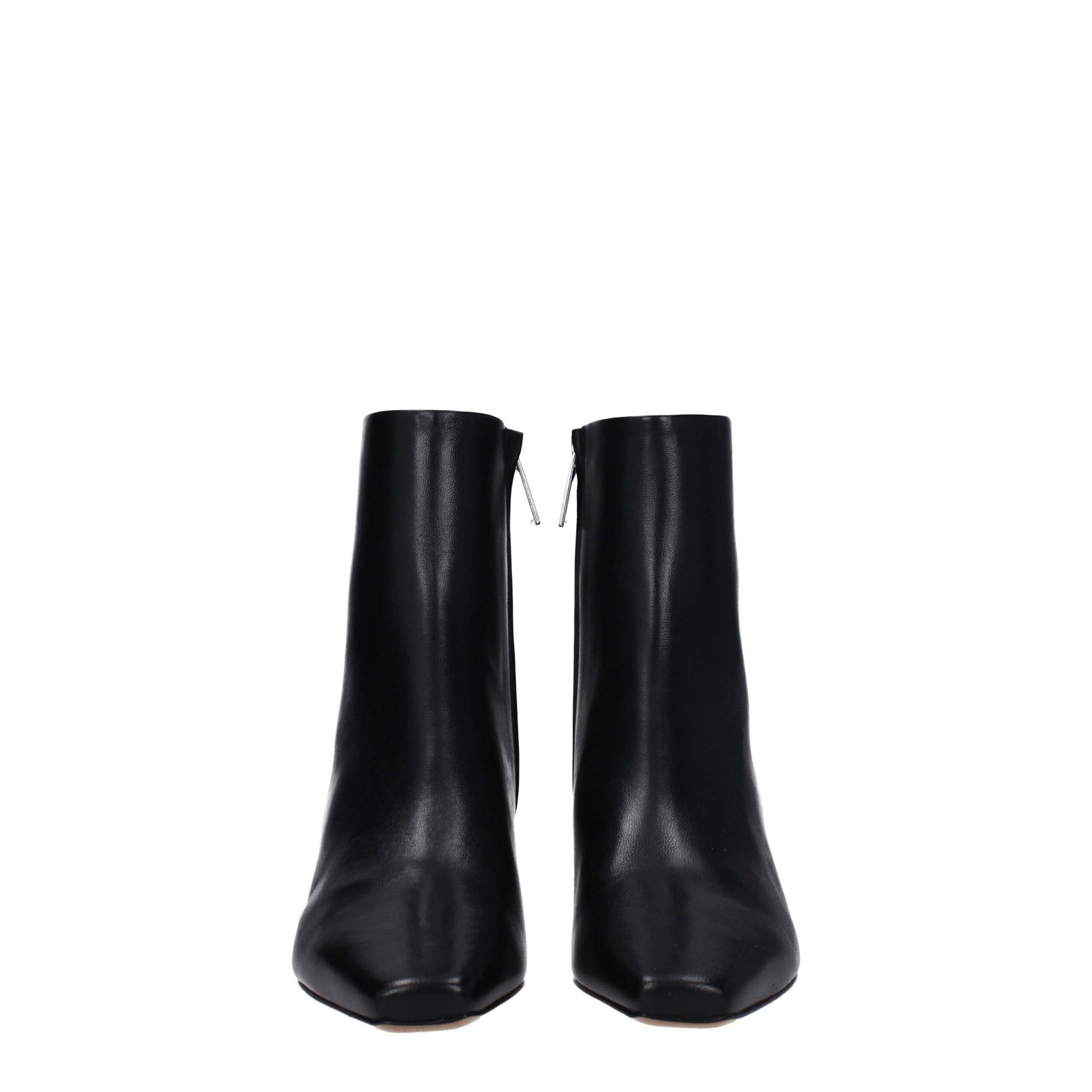 Off-White Black Leather Ankle Boots
