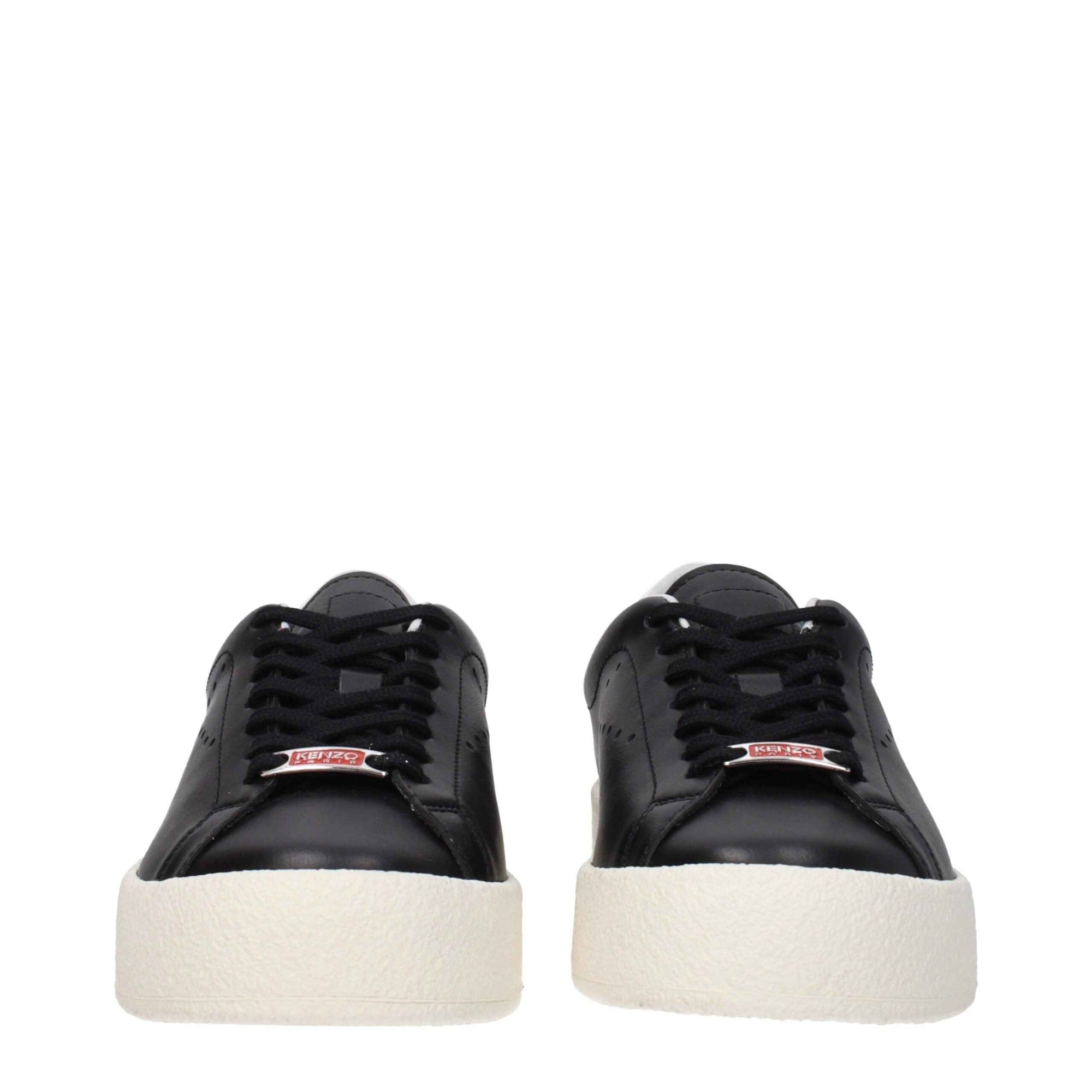 Kenzo Black Leather Low Top Sneakers