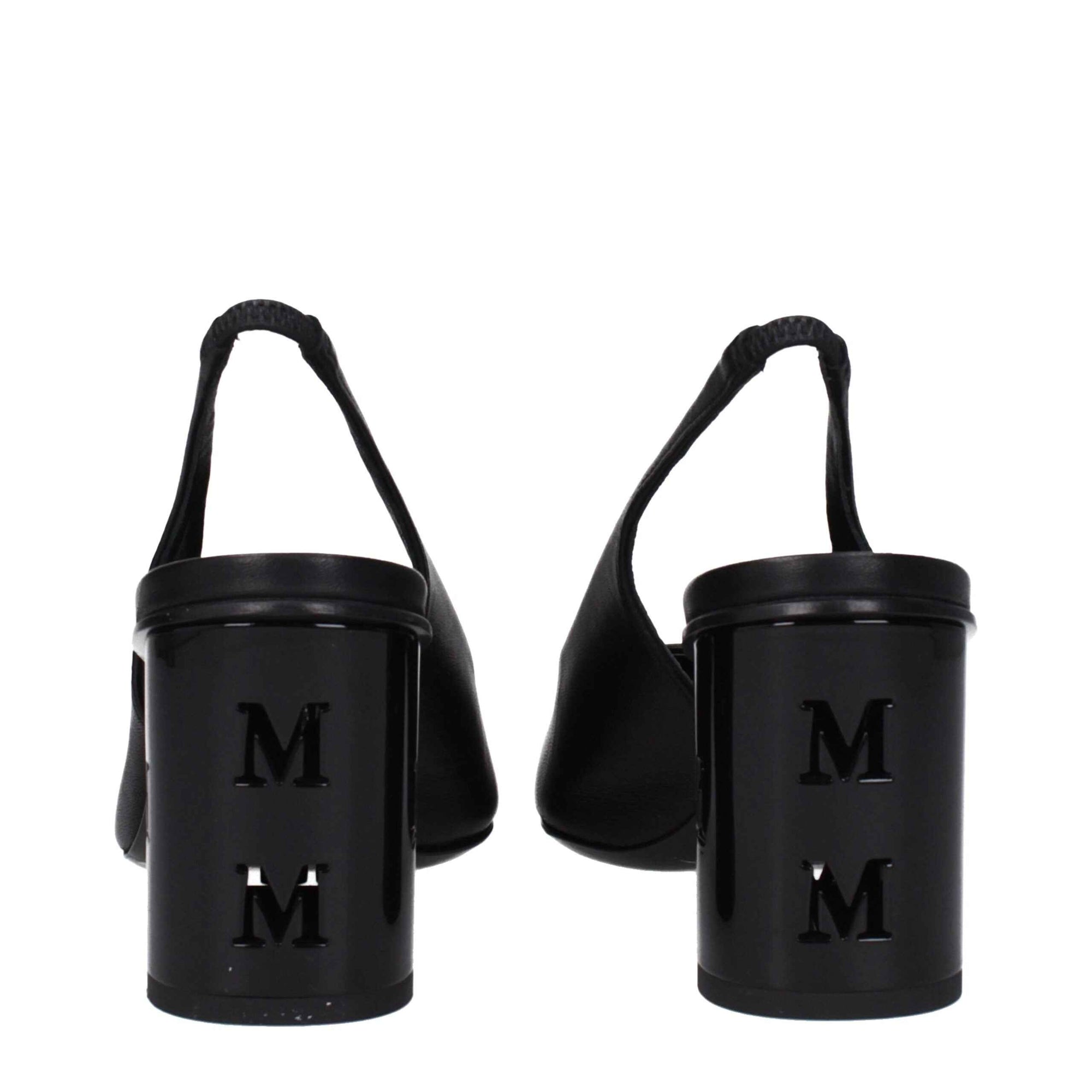 Max Mara Black Leather High Heel Pumps