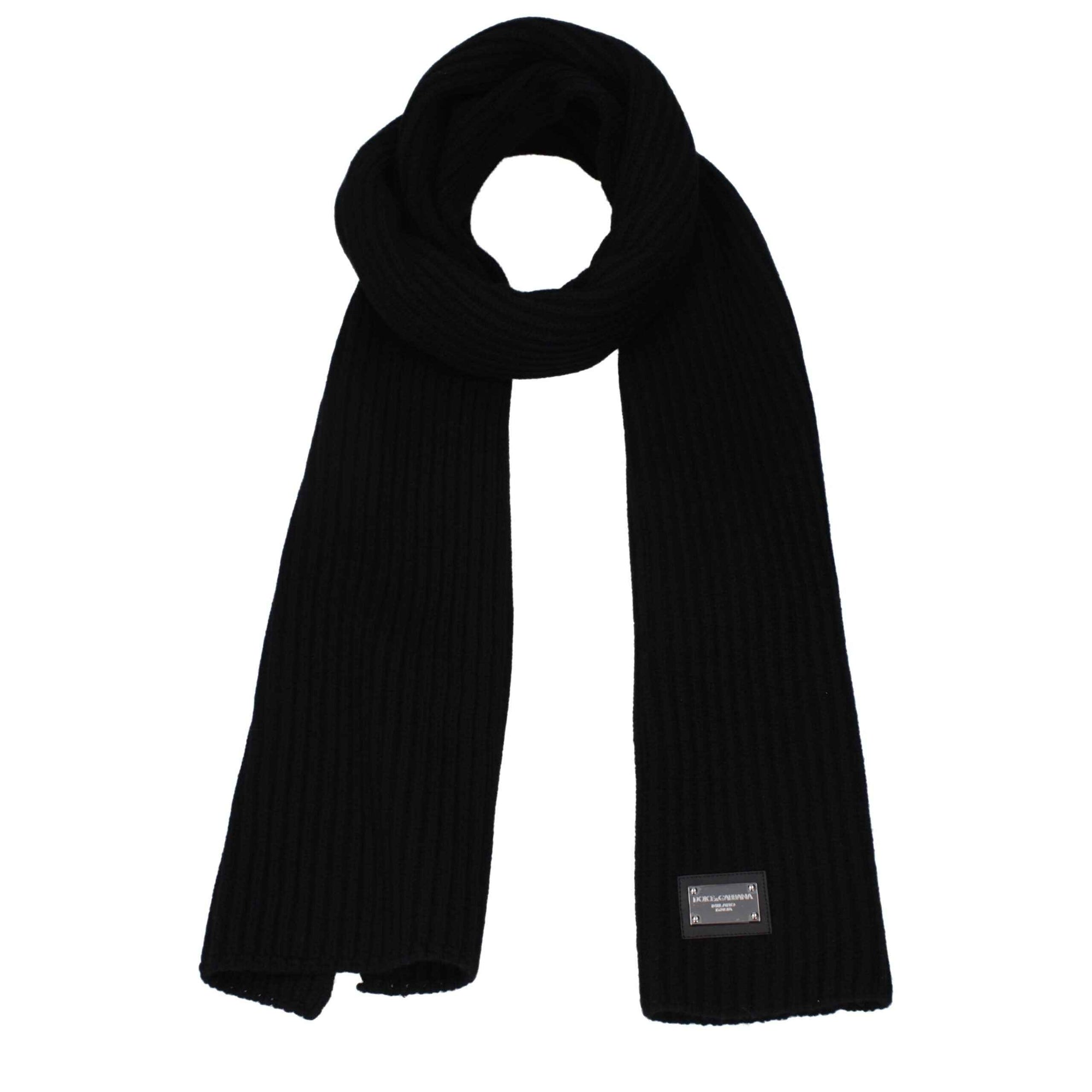 Dolce & Gabbana Black Wool Scarf
