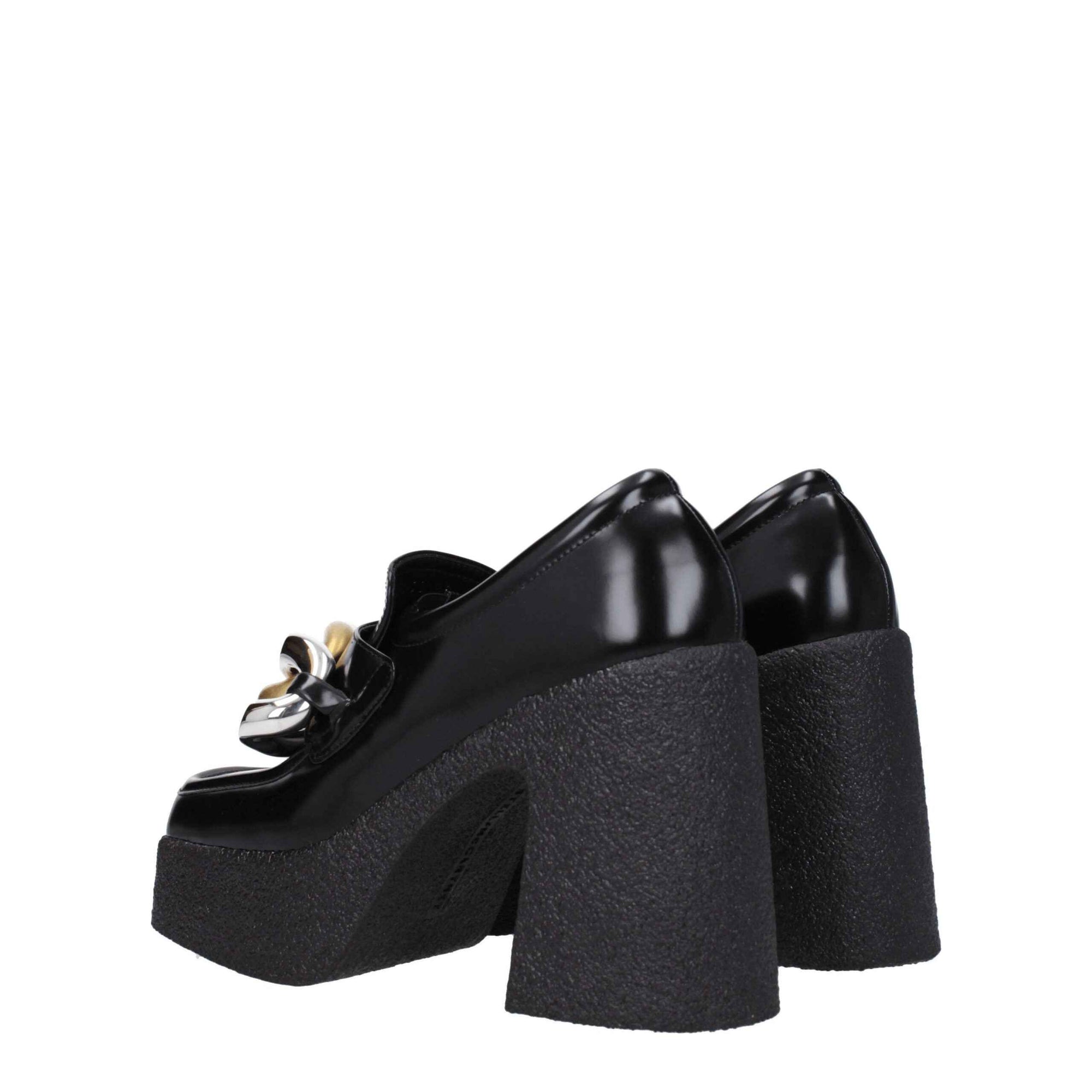 Stella McCartney Black Leather Platform Loafers