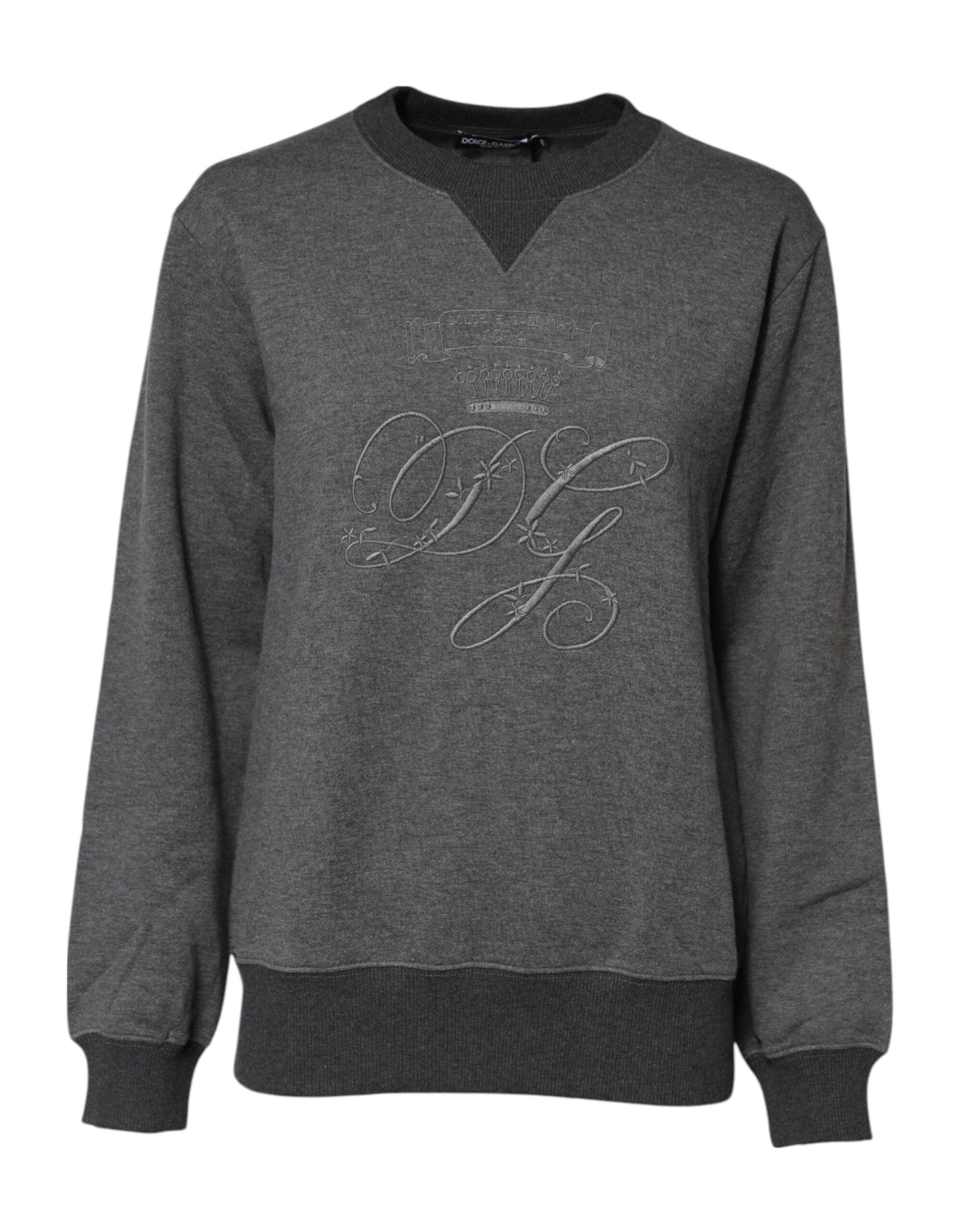 Dolce & Gabbana Gray DG Logo Embroidered Pullover Sweater