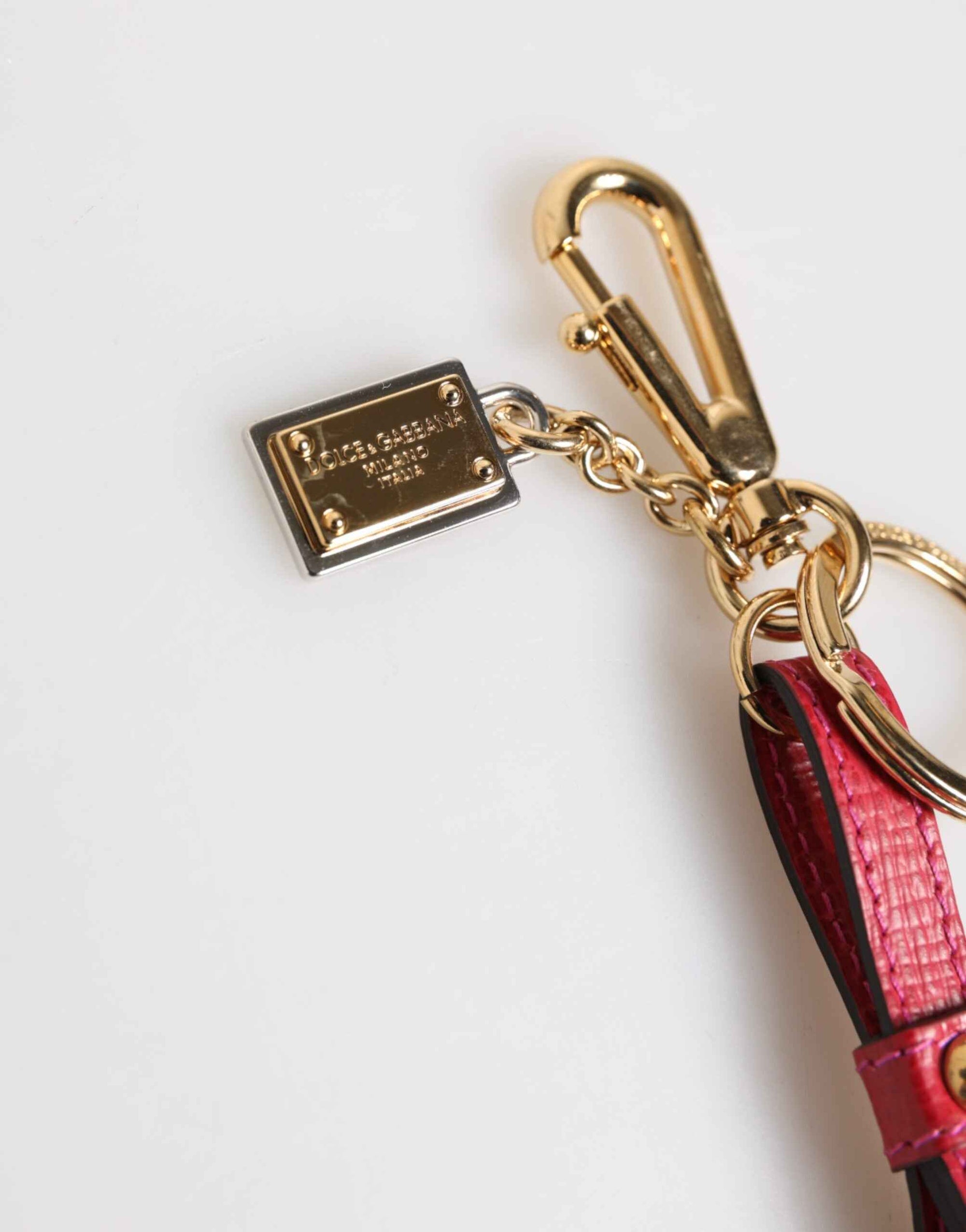 Dolce & Gabbana Red Yellow Mini Espadrille Style Charm Keychain Keyring
