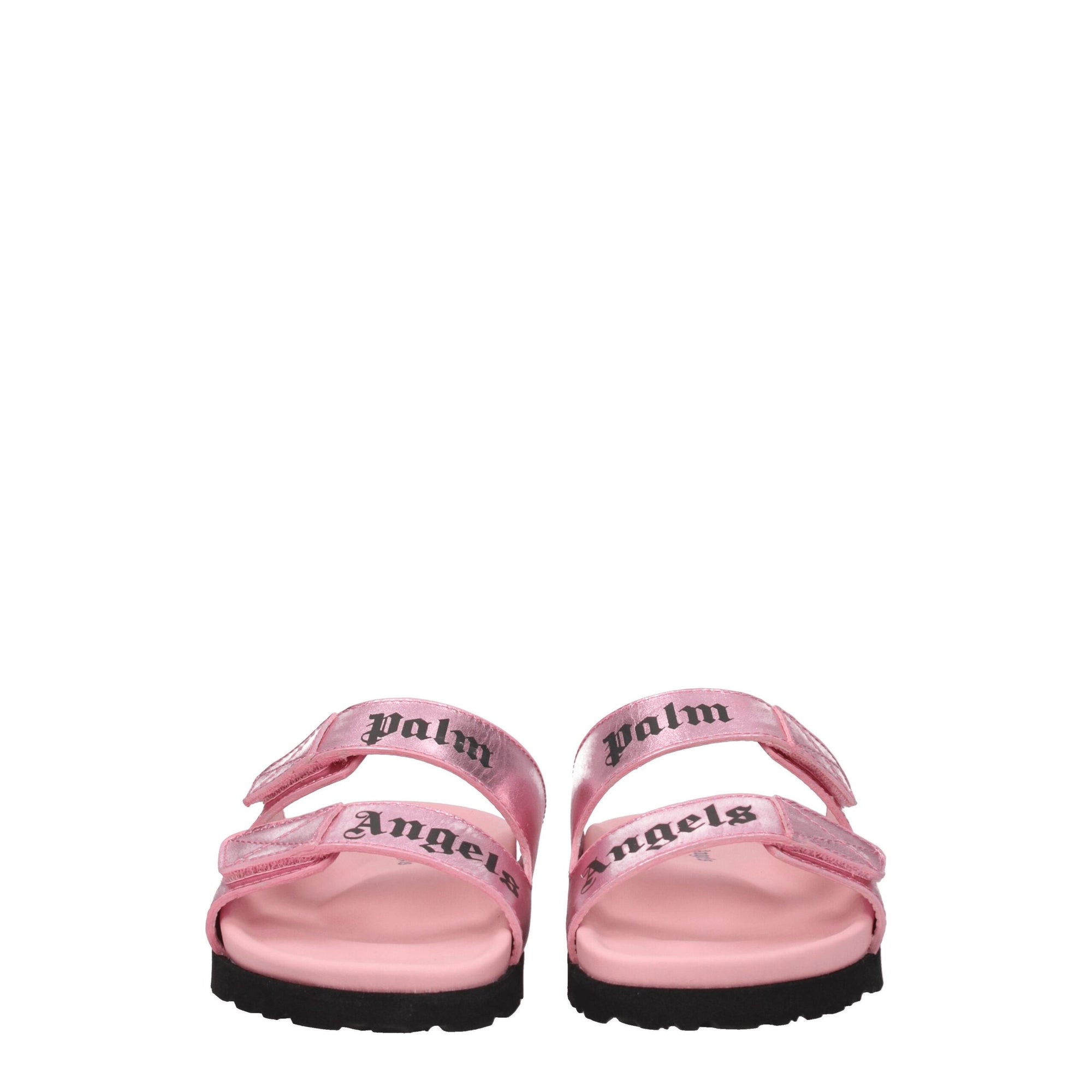 Palm Angels Pink Leather Slippers Sandals
