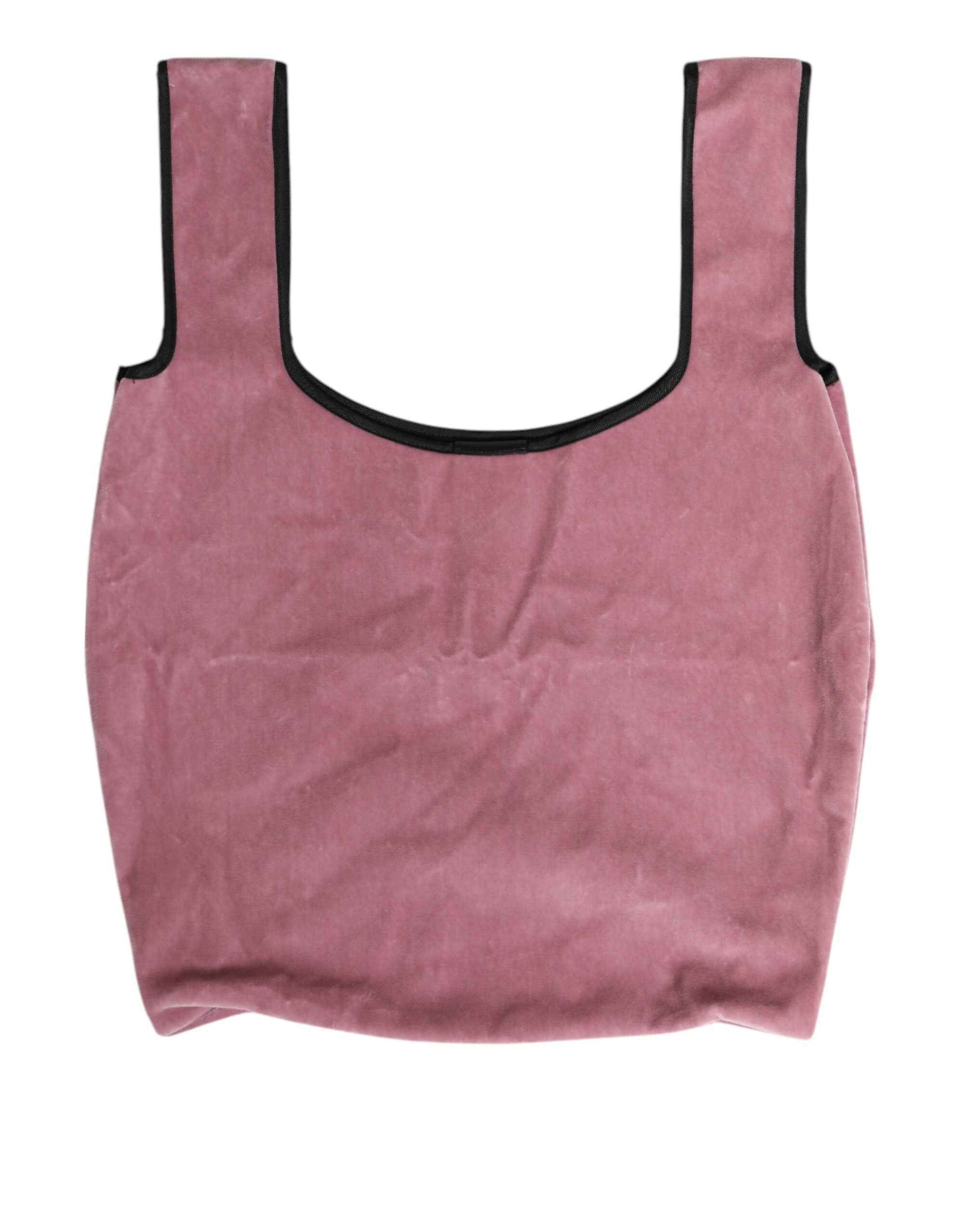 Dolce & Gabbana Pink Cotton Velvet DG MILANO Shoulder Shopping Borse Bag